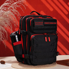 Faith-Inspired EDC Performance Backpack 35L - Black Red