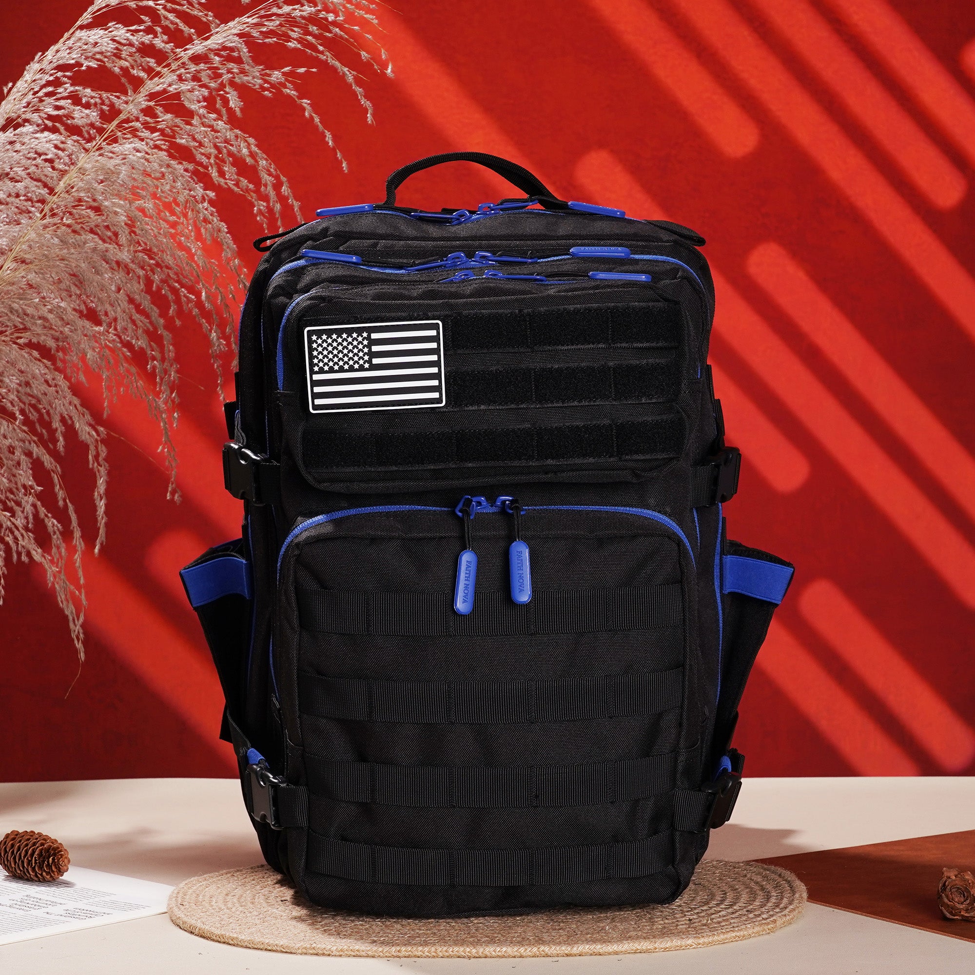 Faith-Inspired EDC Performance Backpack 35L - Black Blue