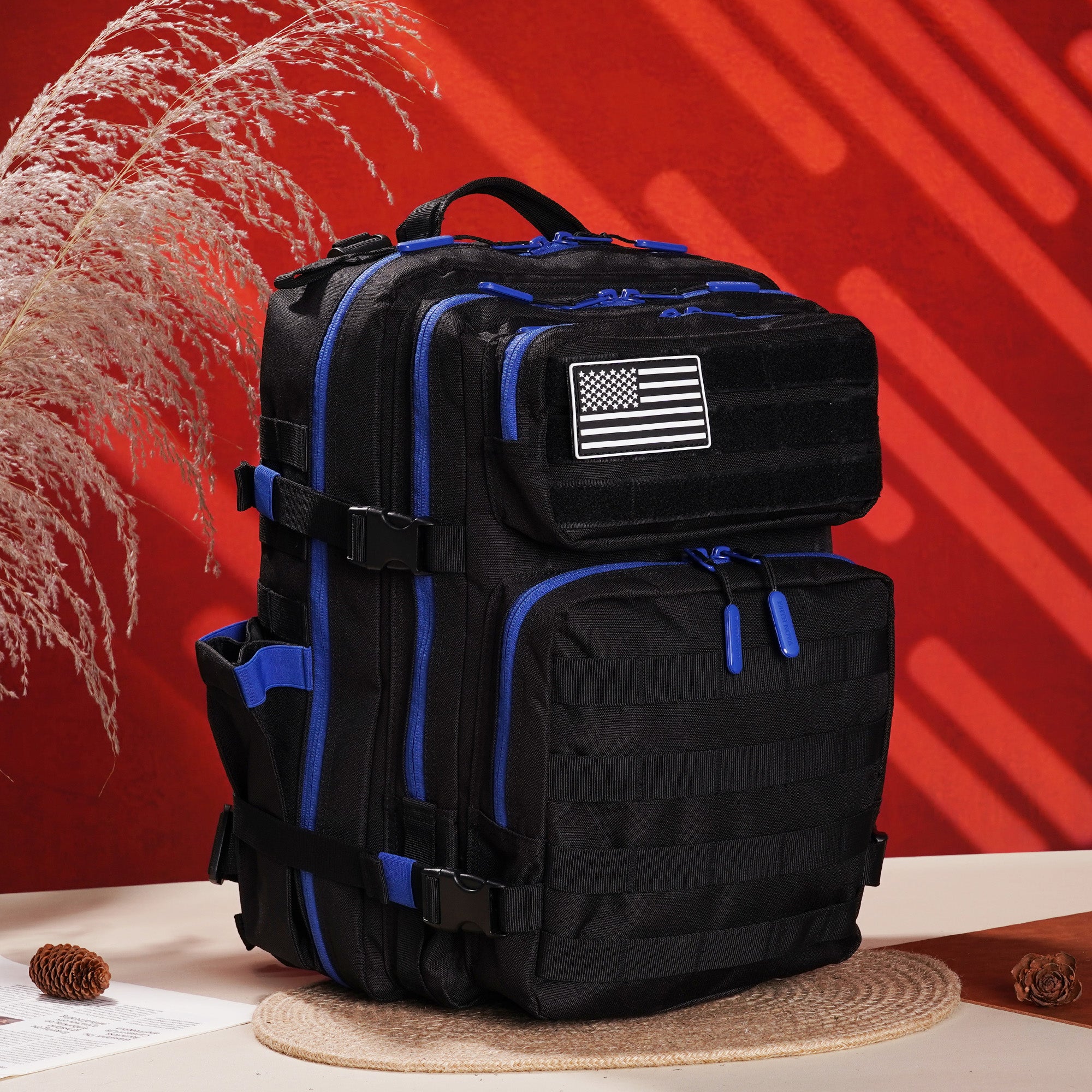 Faith-Inspired EDC Performance Backpack 35L - Black Blue