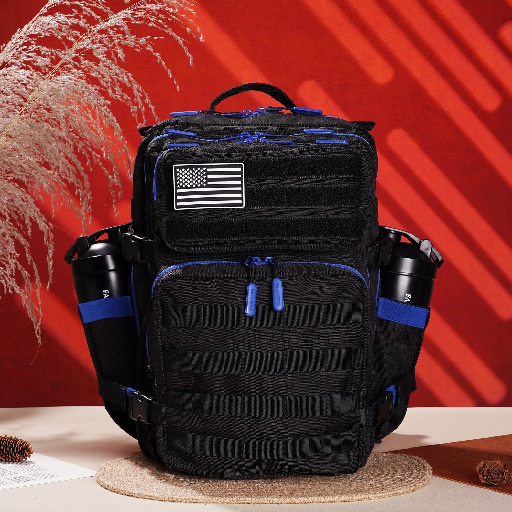 Faith-Inspired EDC Performance Backpack 35L - Black Blue