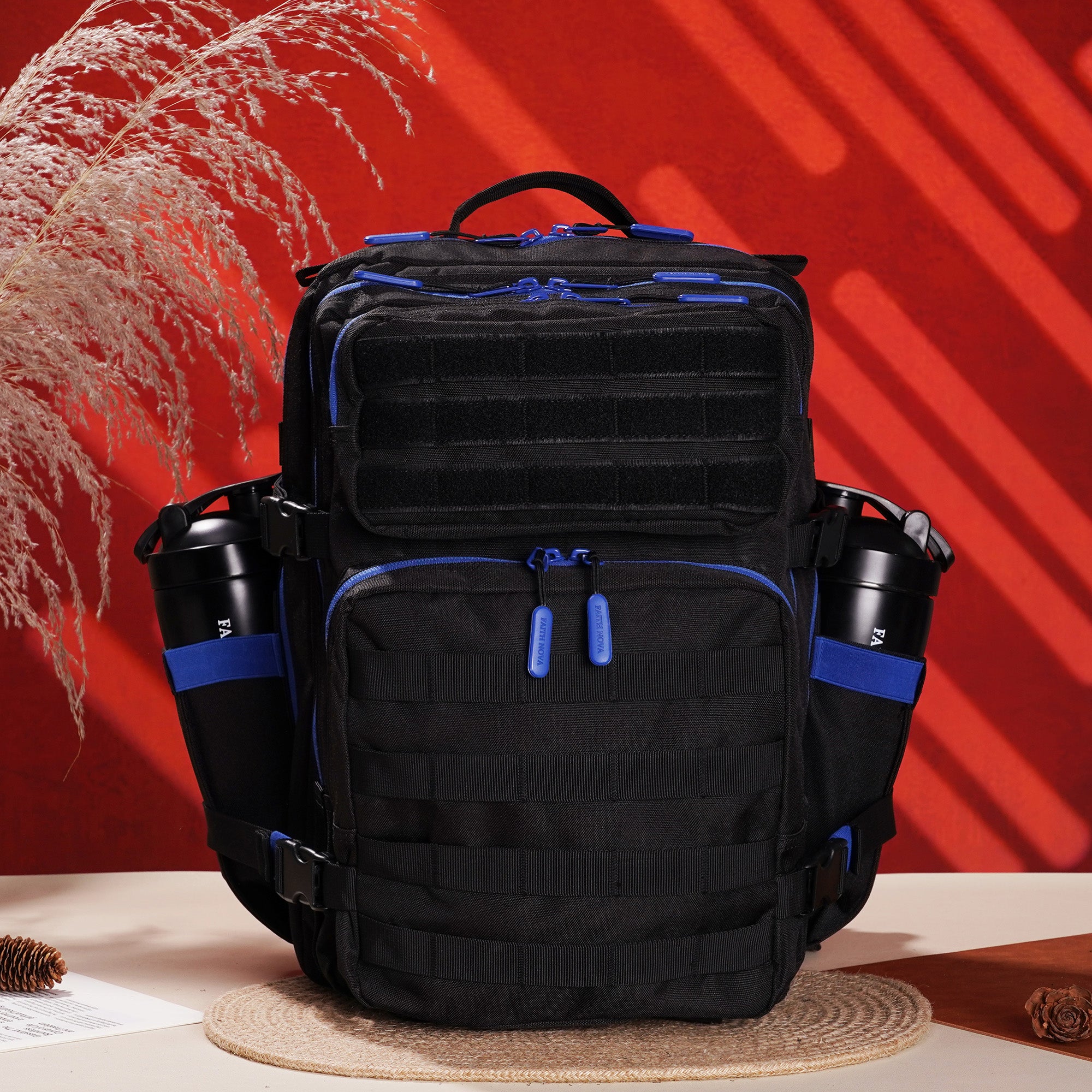 Faith-Inspired EDC Performance Backpack 35L - Black Blue