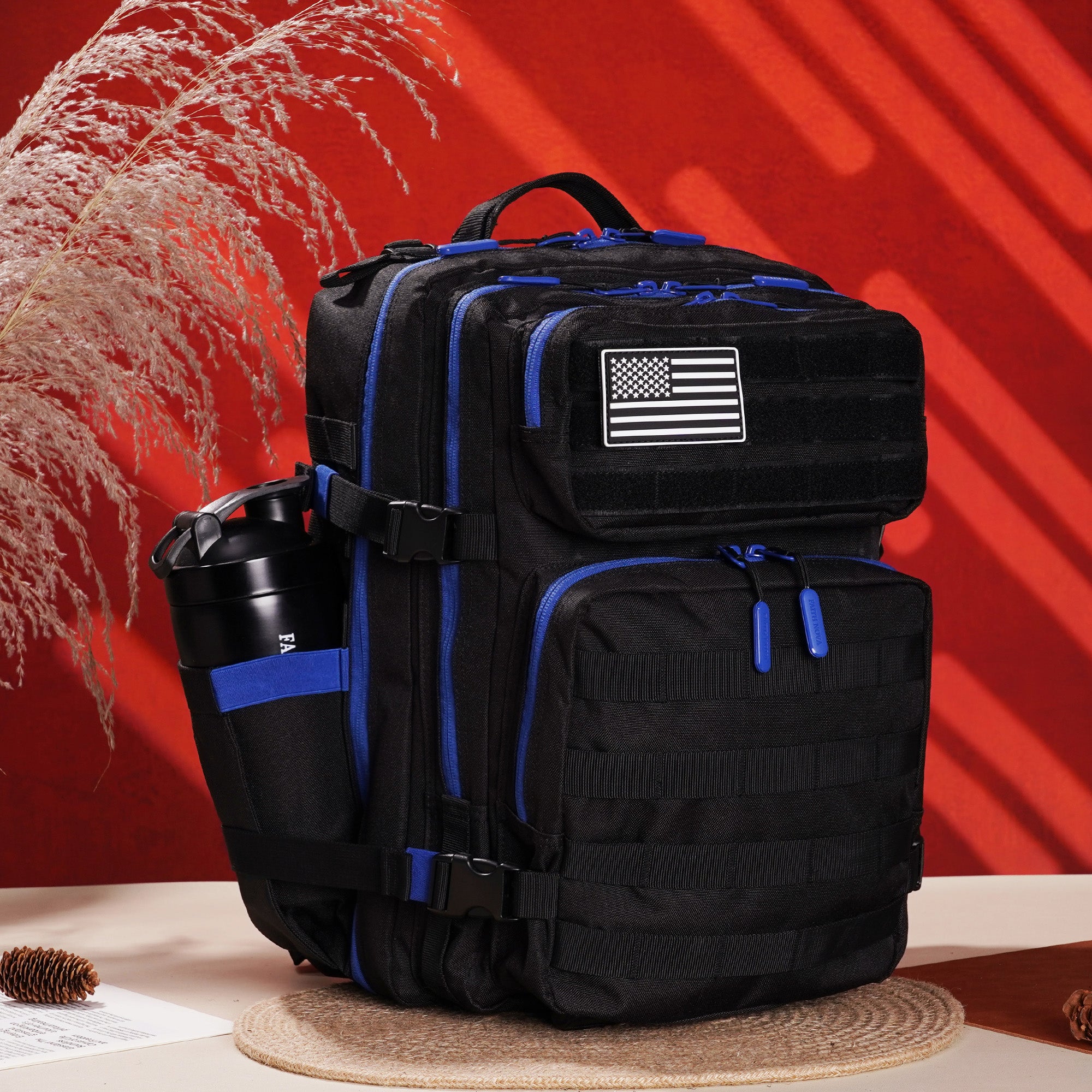 Faith-Inspired EDC Performance Backpack 35L - Black Blue