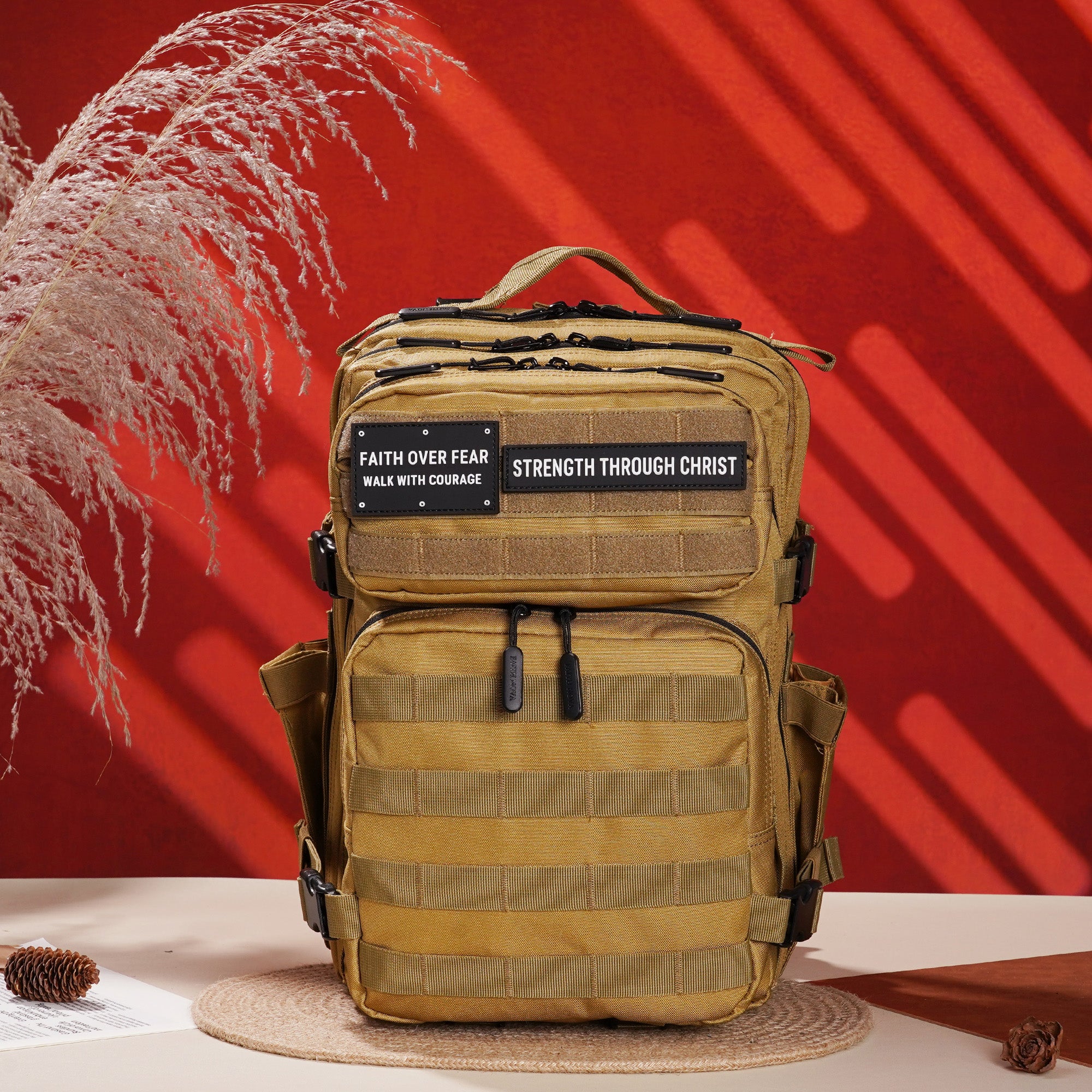 Faith-Inspired EDC Performance Backpack 25L - Khaki