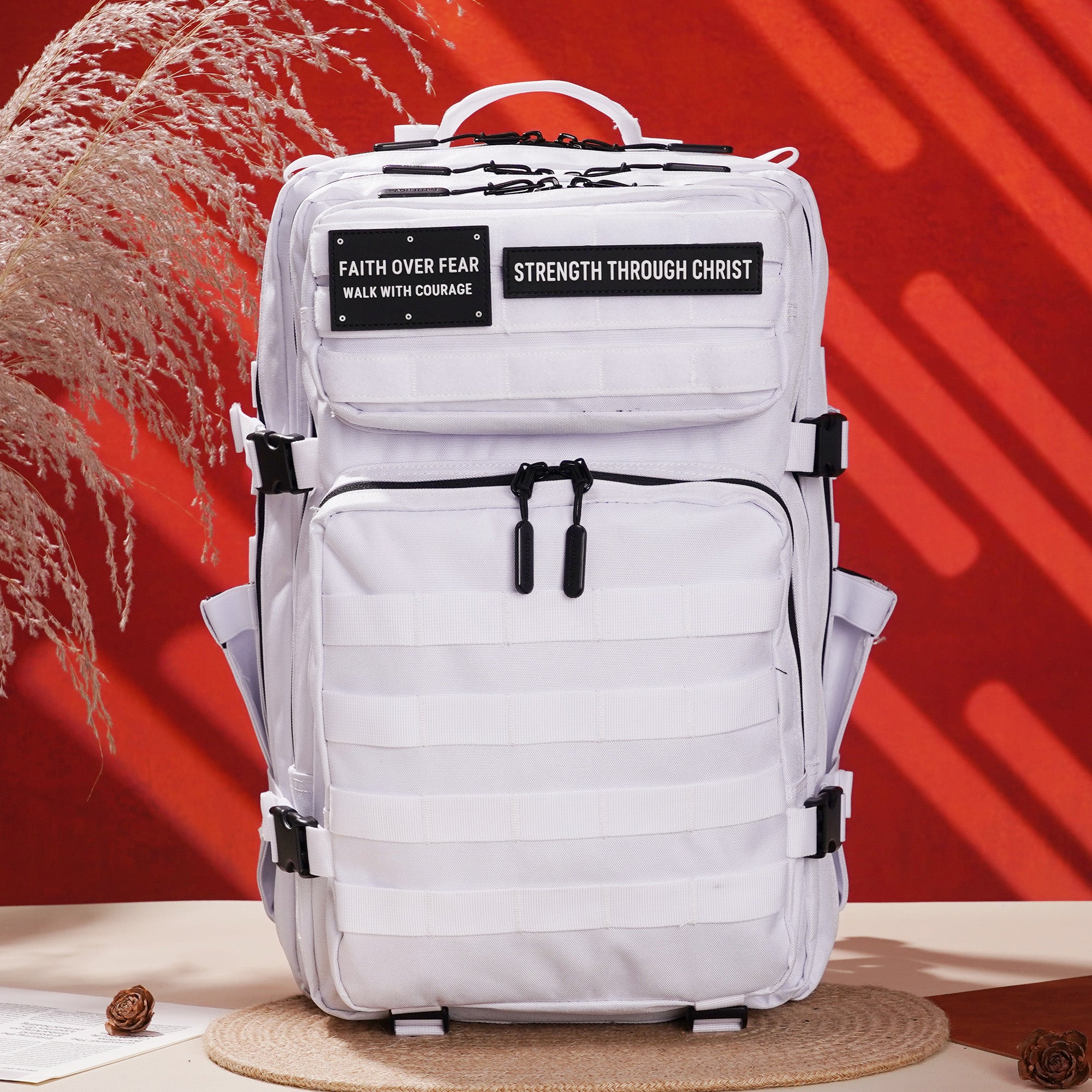 Faith-Inspired EDC Performance Backpack 45L - White