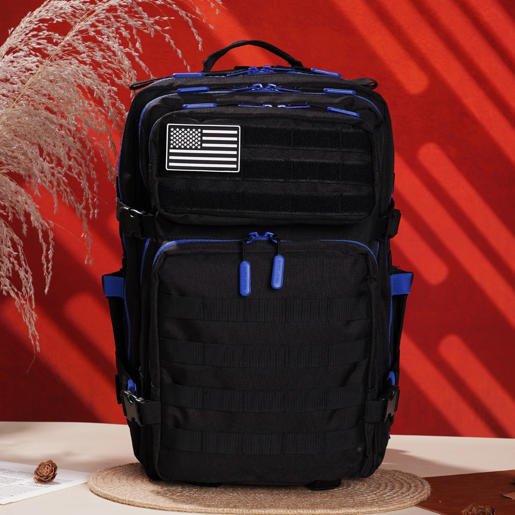 Faith-Inspired EDC Performance Backpack 45L - Black Blue