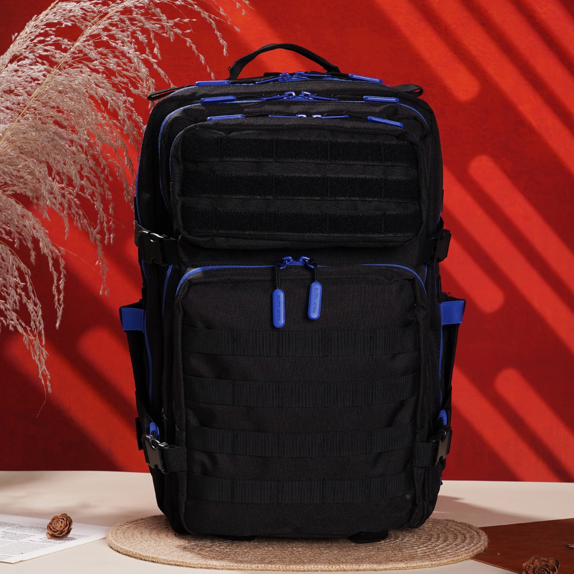 Faith-Inspired EDC Performance Backpack 45L - Black Blue