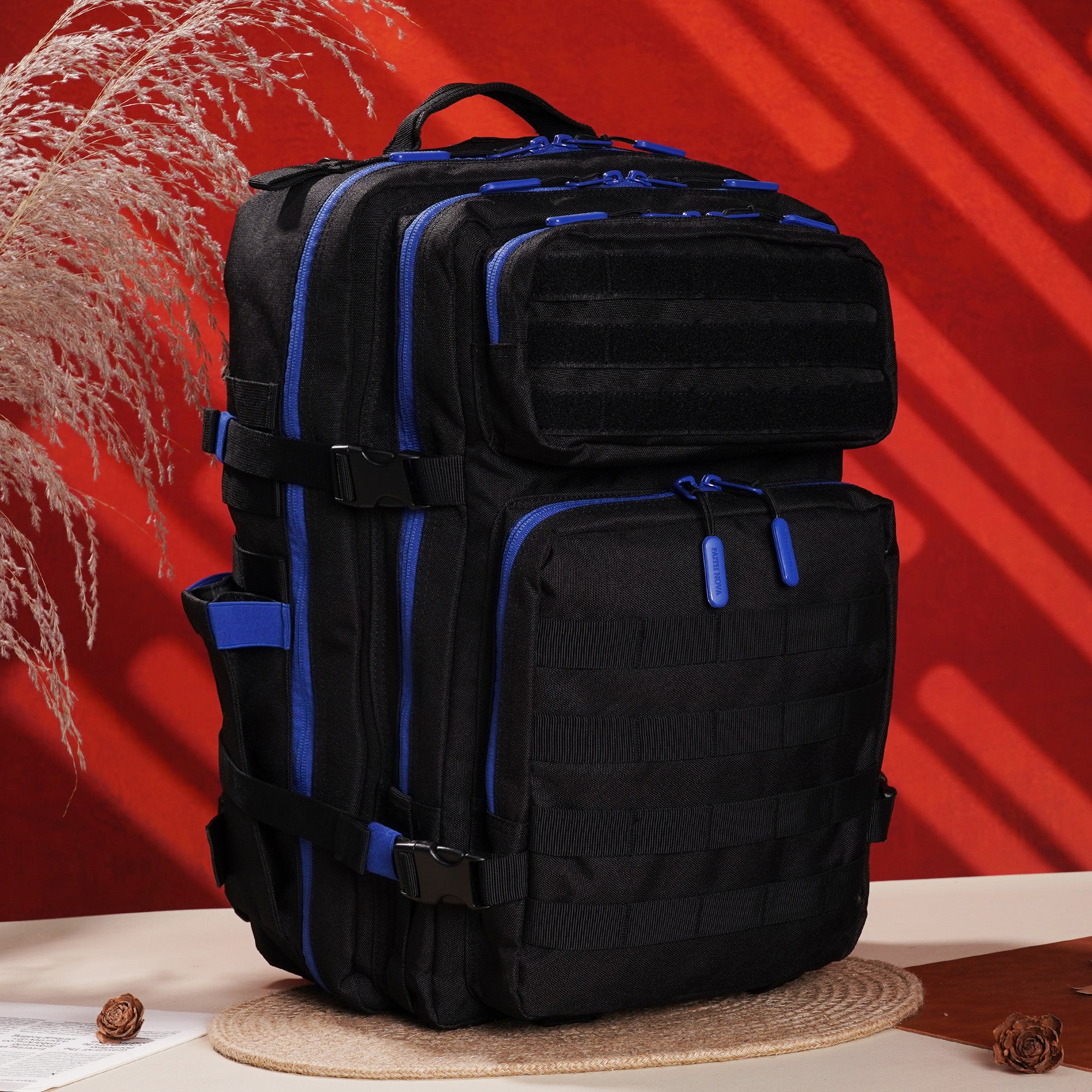 Faith-Inspired EDC Performance Backpack 45L - Black Blue