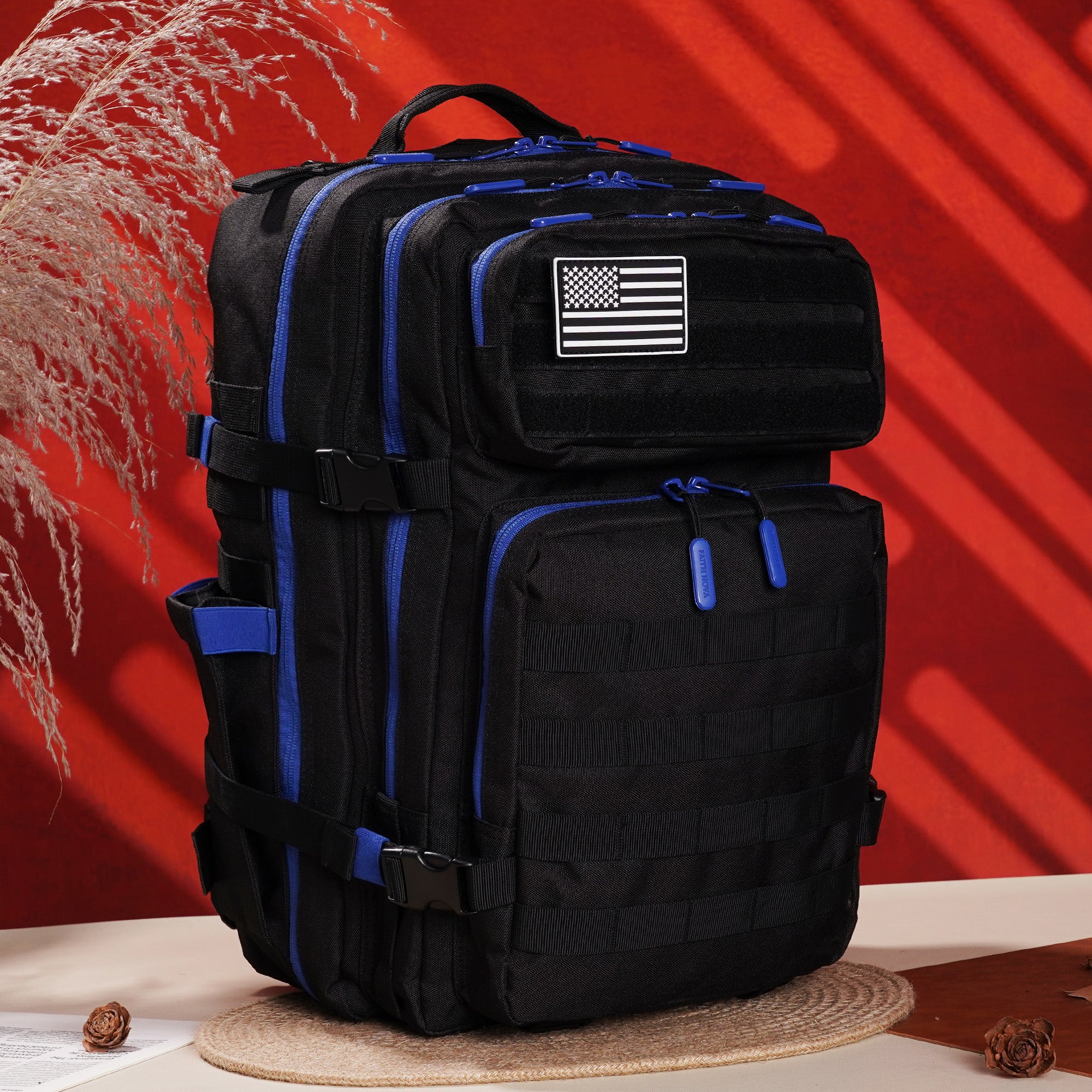 Faith-Inspired EDC Performance Backpack 45L - Black Blue