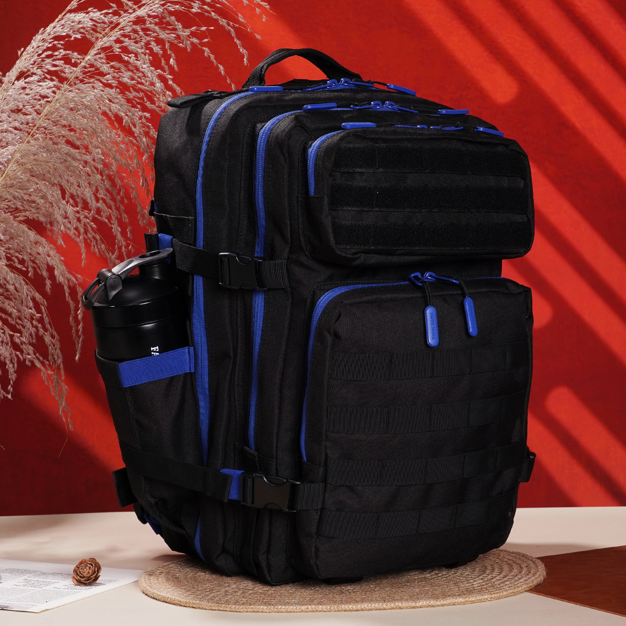 Faith-Inspired EDC Performance Backpack 45L - Black Blue