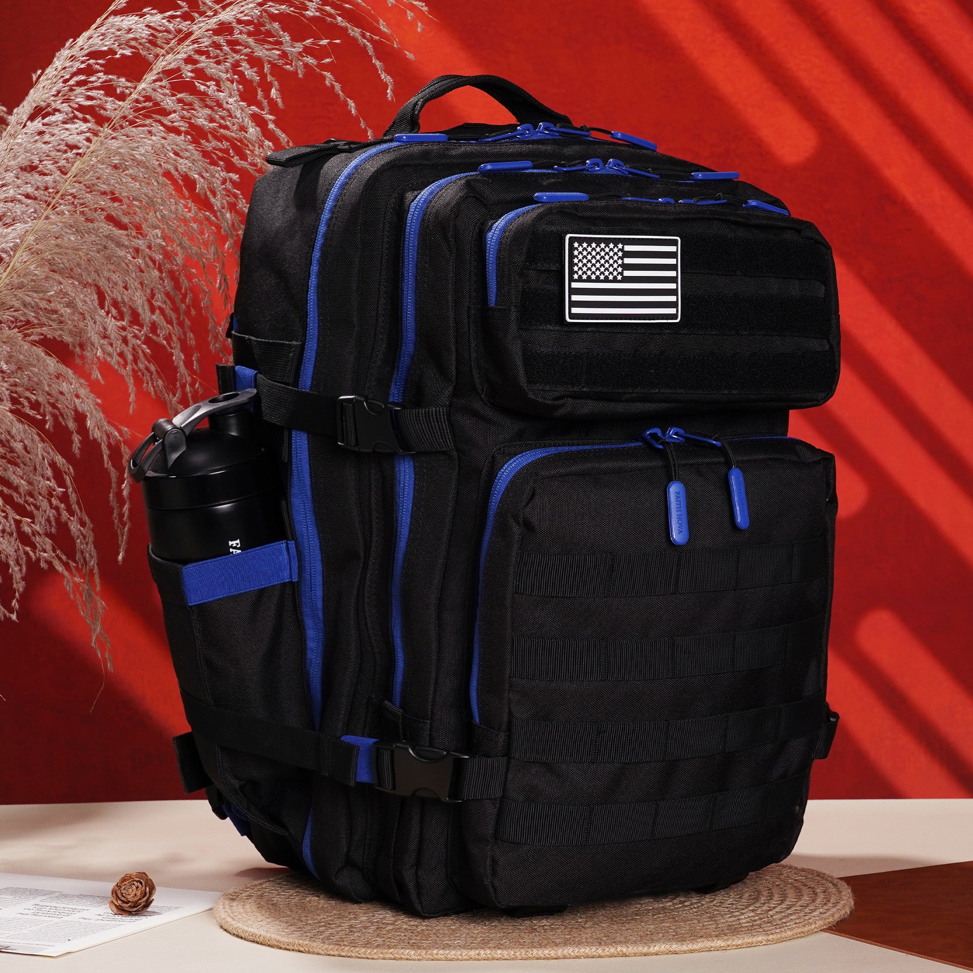 Faith-Inspired EDC Performance Backpack 45L - Black Blue