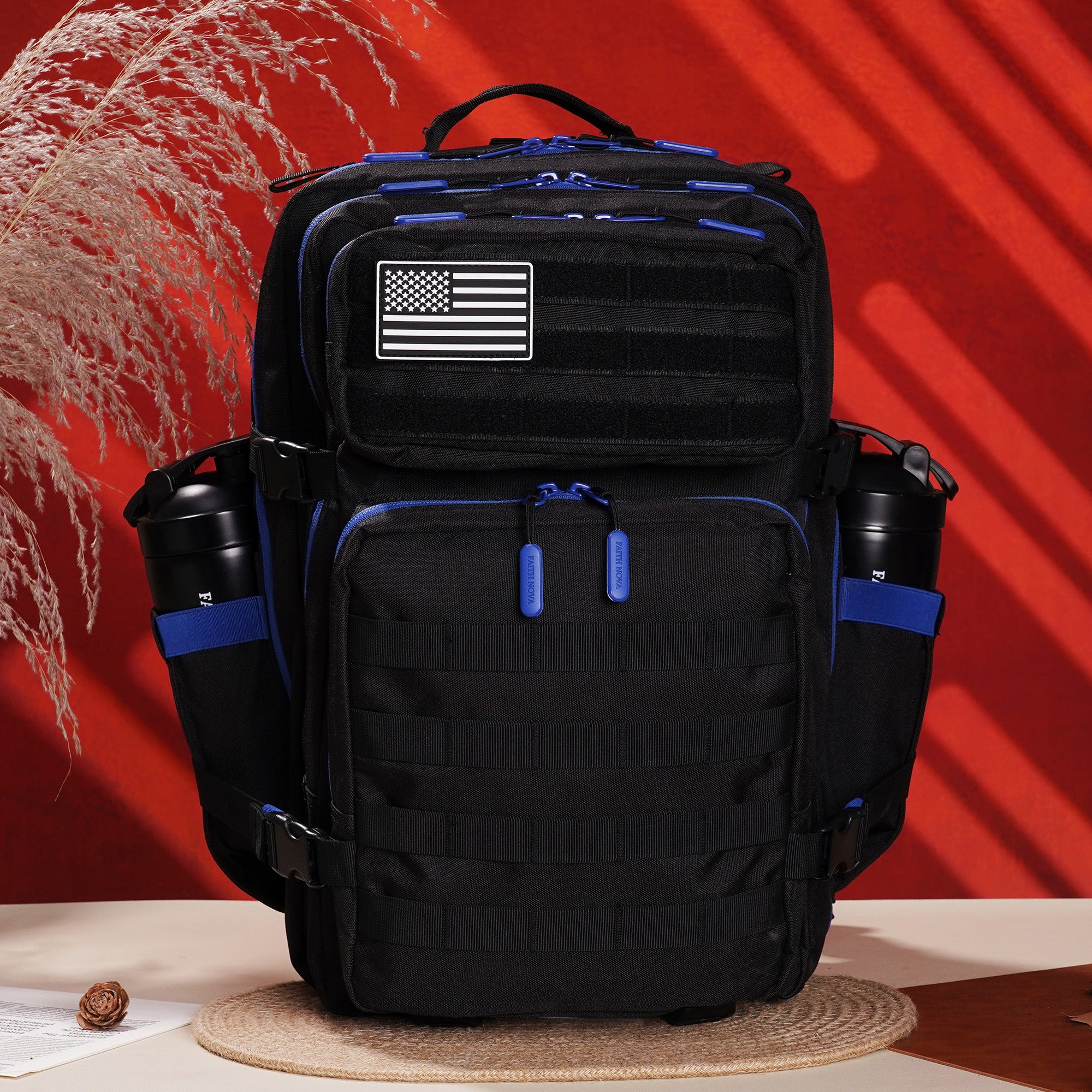 Faith-Inspired EDC Performance Backpack 45L - Black Blue