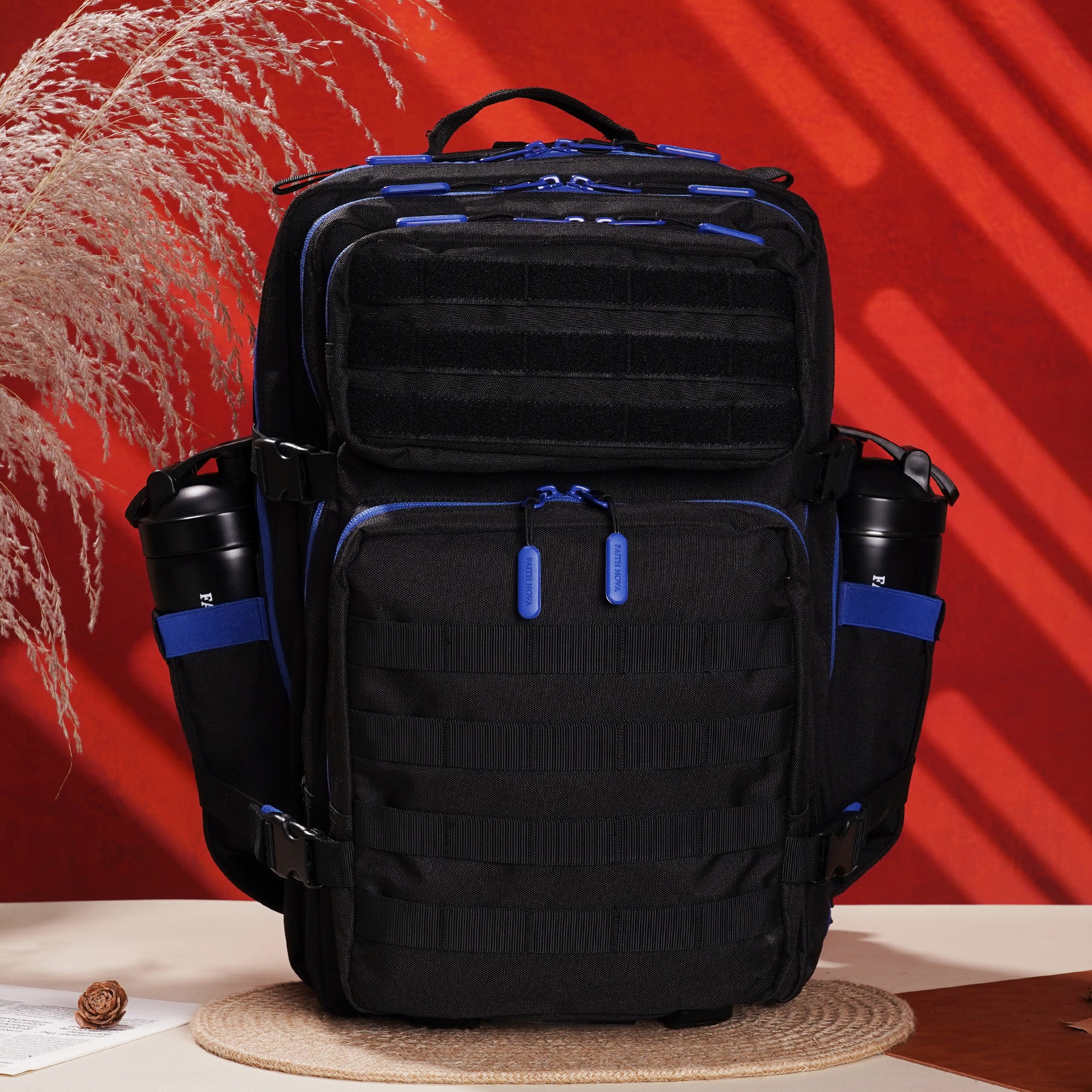 Faith-Inspired EDC Performance Backpack 45L - Black Blue