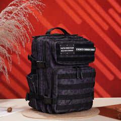 Faith-Inspired EDC Performance Backpack 25L - Black Leopard