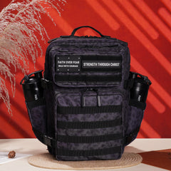 Faith-Inspired EDC Performance Backpack 35L - Black Leopard