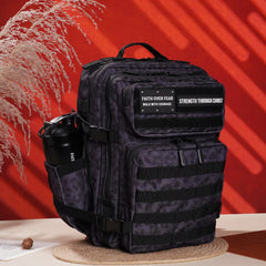 Faith-Inspired EDC Performance Backpack 35L - Black Leopard