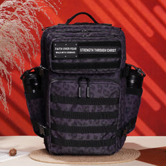 Faith-Inspired EDC Performance Backpack 45L - Black Leopard