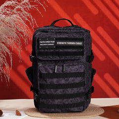 Faith-Inspired EDC Performance Backpack 35L - Black Leopard