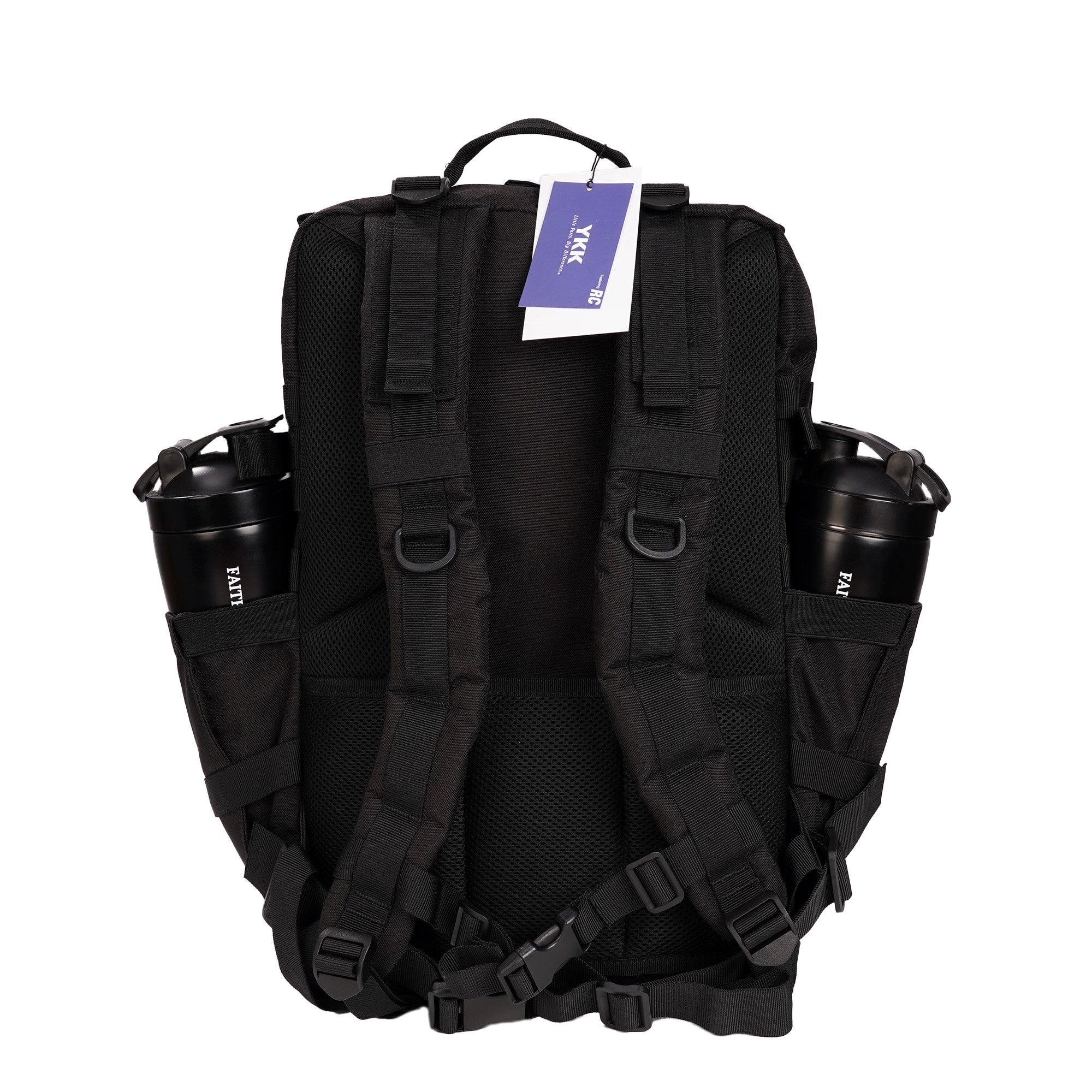 Faith-Inspired EDC Performance Backpack 45L - Black White Accent