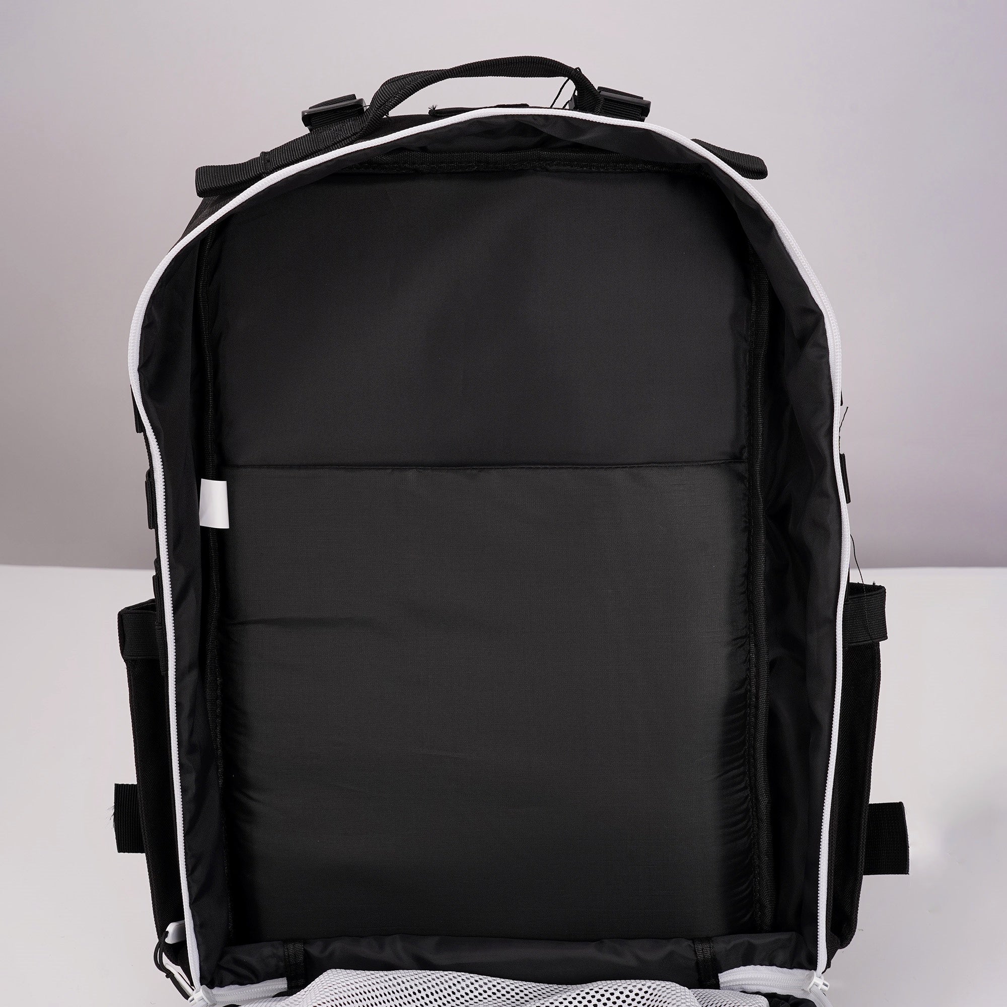 Faith-Inspired EDC Performance Backpack 45L - Black White Accent