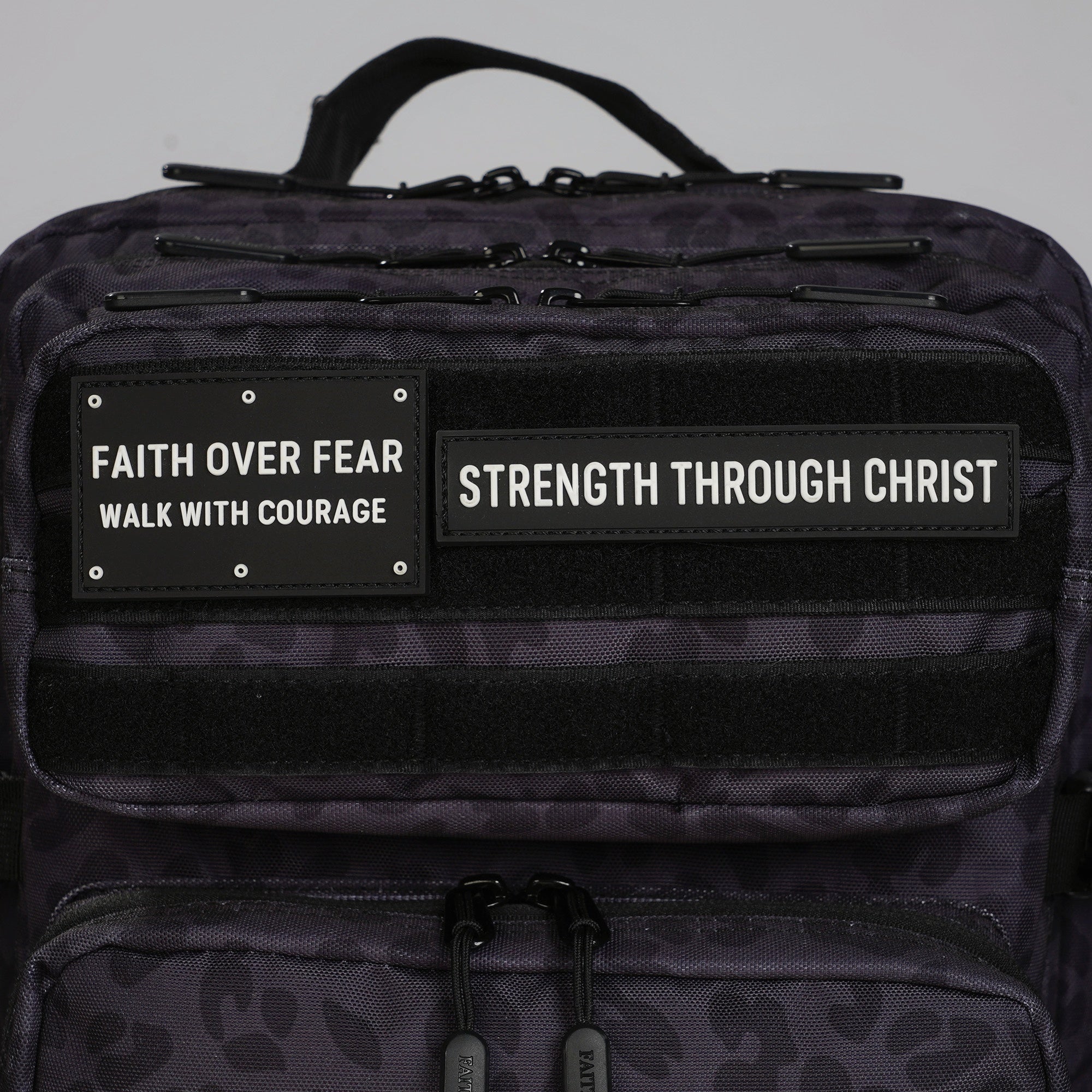 Faith-Inspired EDC Performance Backpack 45L - Black Leopard