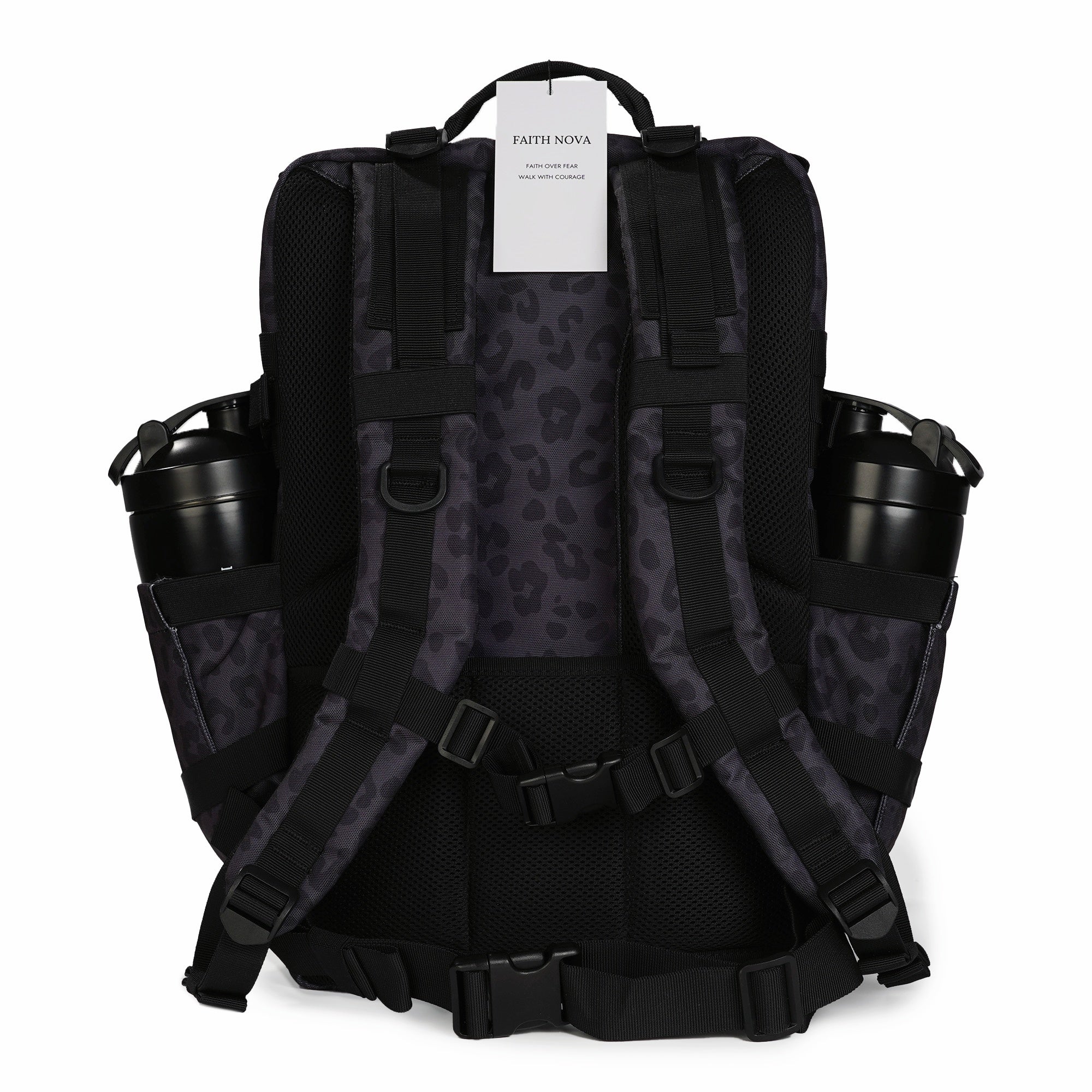 Faith-Inspired EDC Performance Backpack 45L - Black Leopard