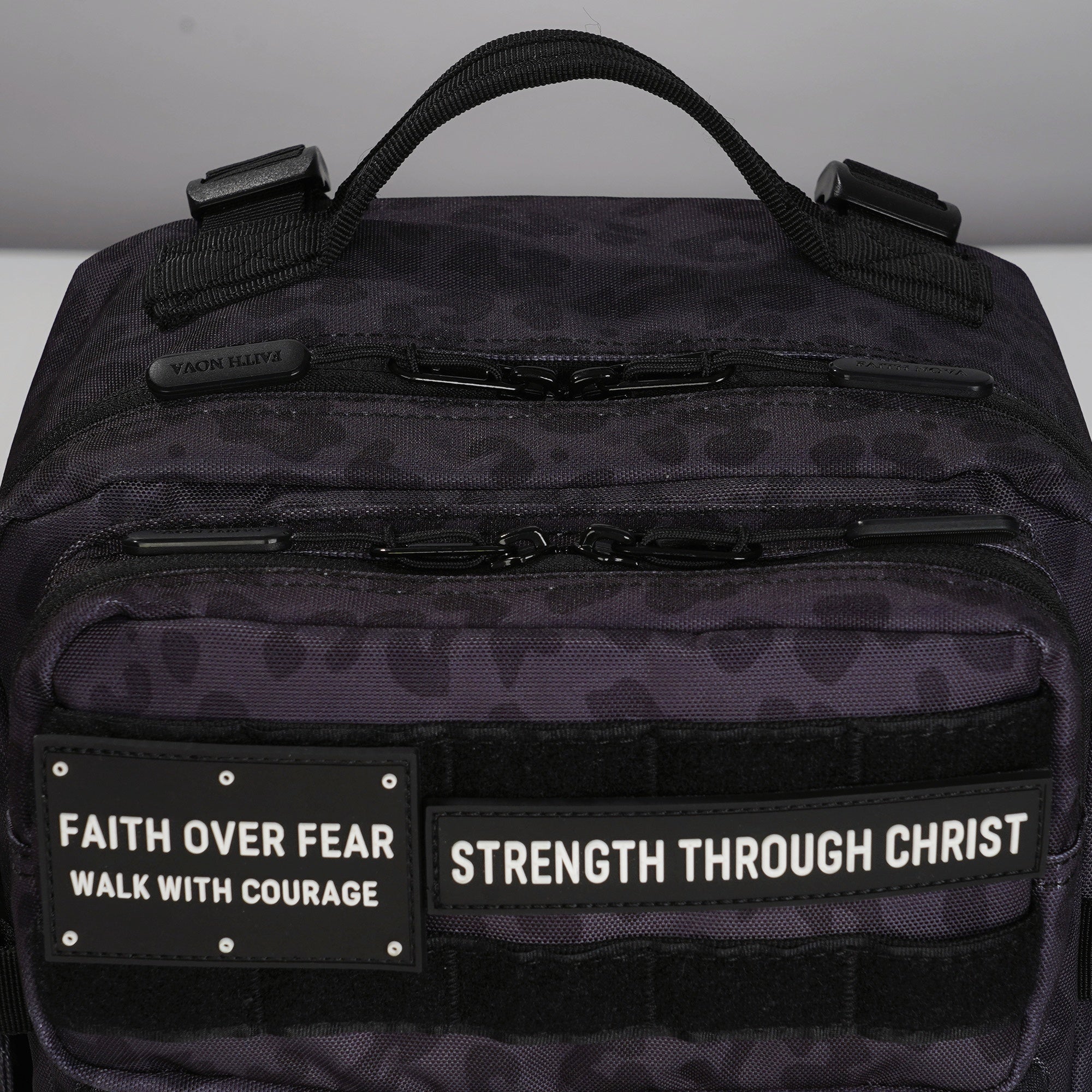 Faith-Inspired EDC Performance Backpack 25L - Black Leopard