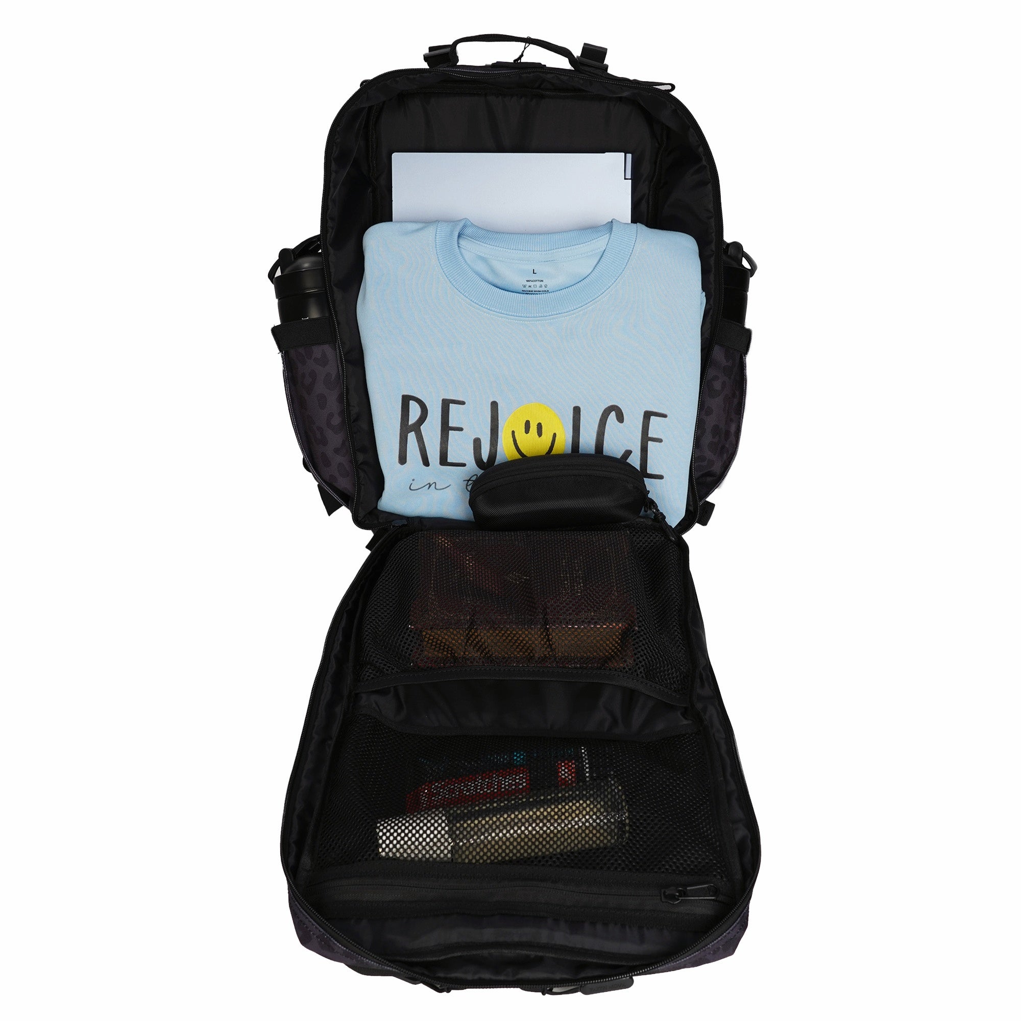 Faith-Inspired EDC Performance Backpack 45L - Black Leopard