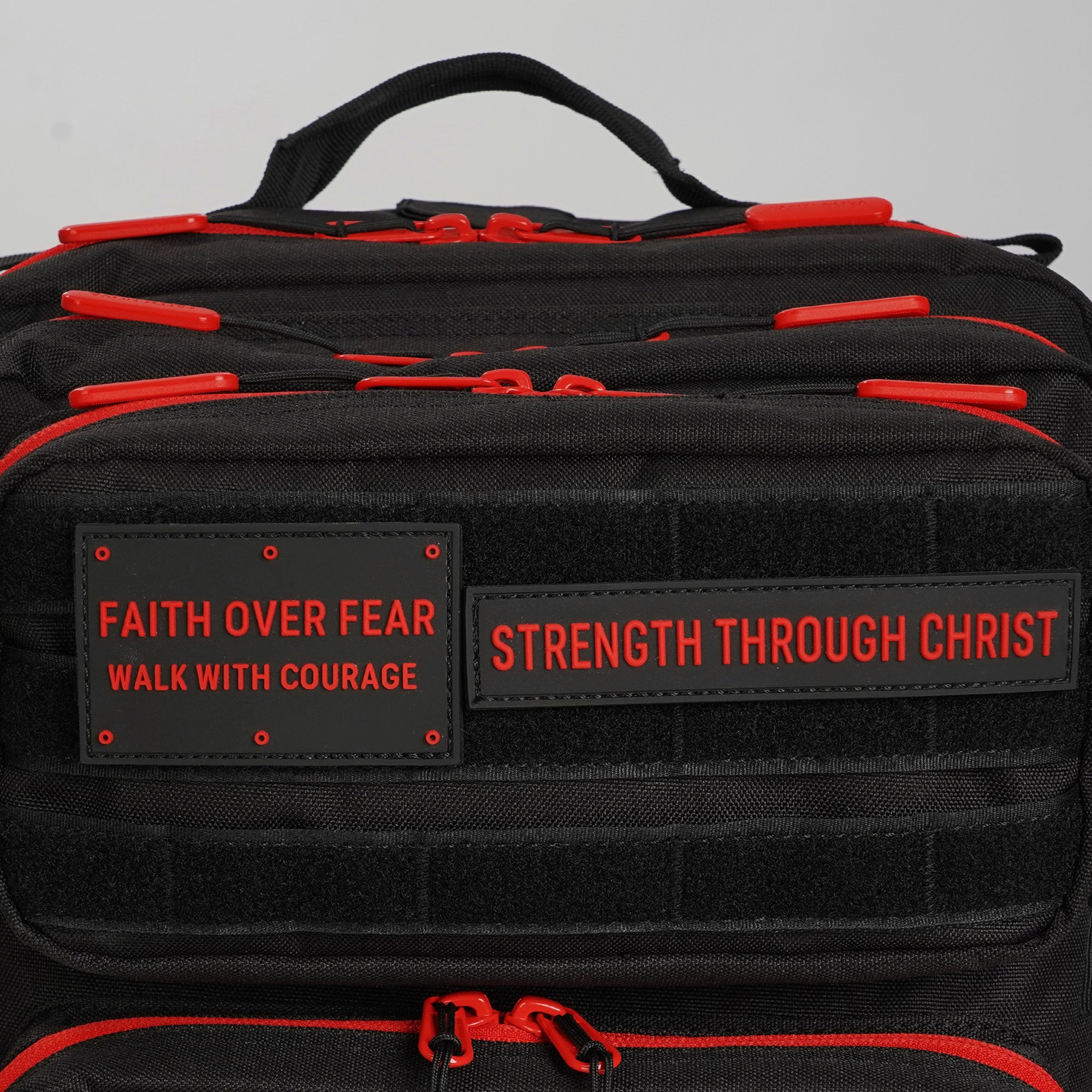 Faith-Inspired EDC Performance Backpack 35L - Black Red