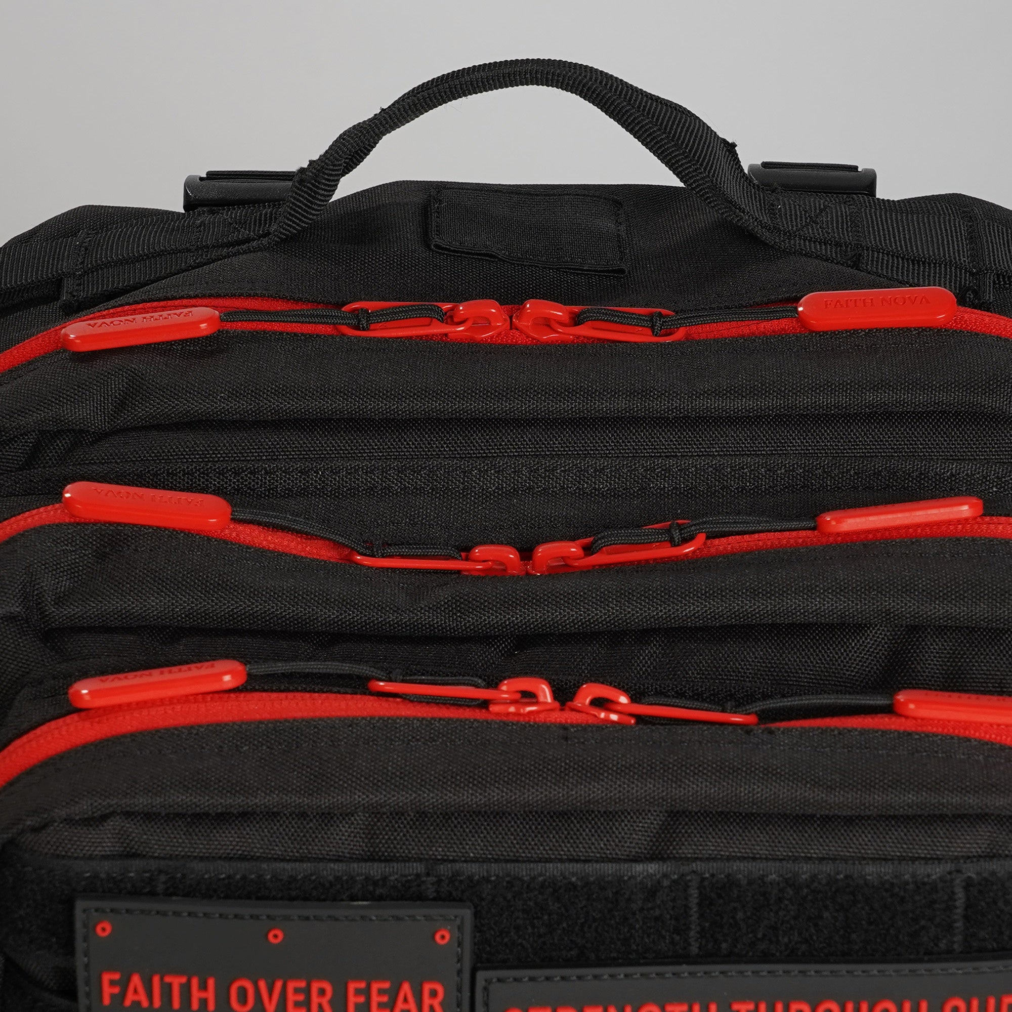 Faith-Inspired EDC Performance Backpack 35L - Black Red