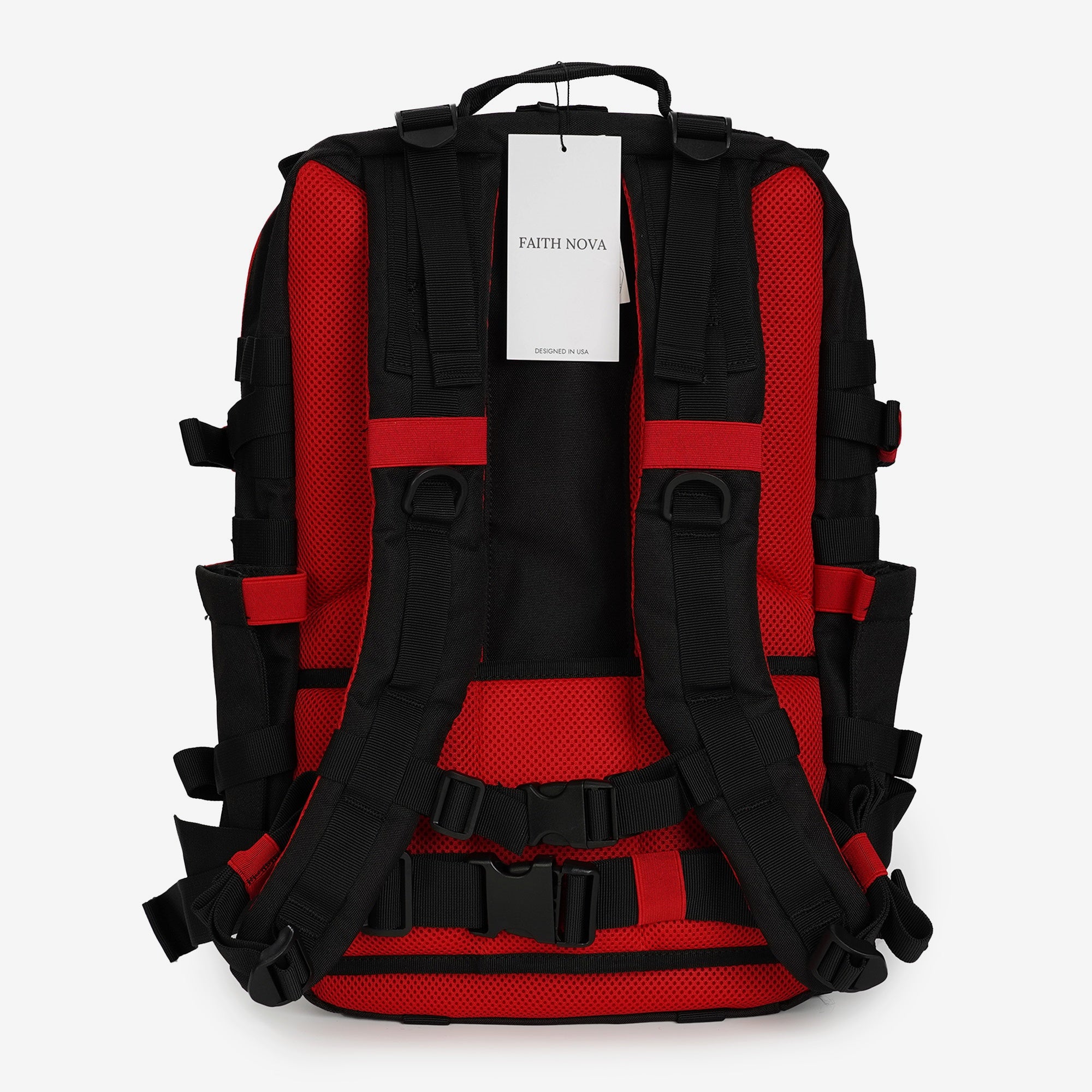 Faith-Inspired EDC Performance Backpack 35L - Black Red