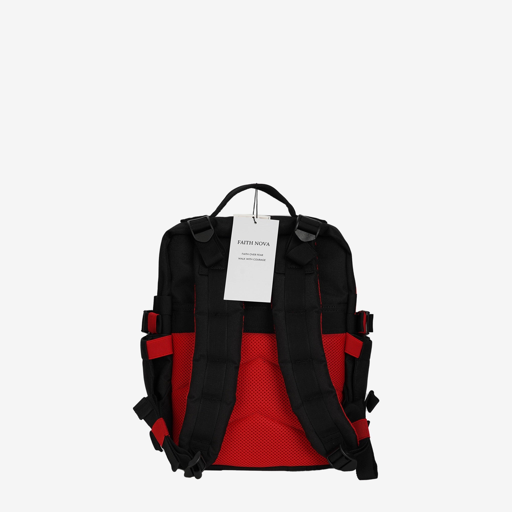 Faith-Inspired EDC Performance Backpack 25L - Black Red