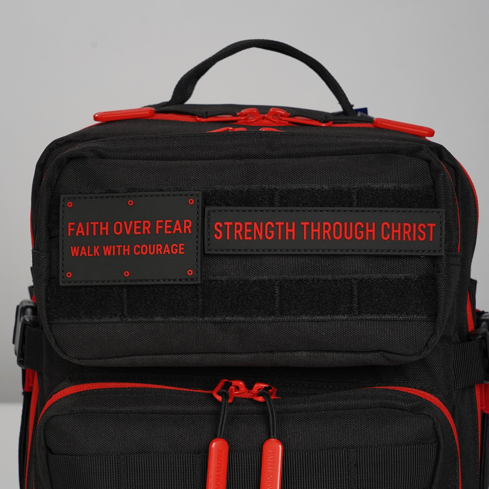 Faith-Inspired EDC Performance Backpack 25L - Black Red