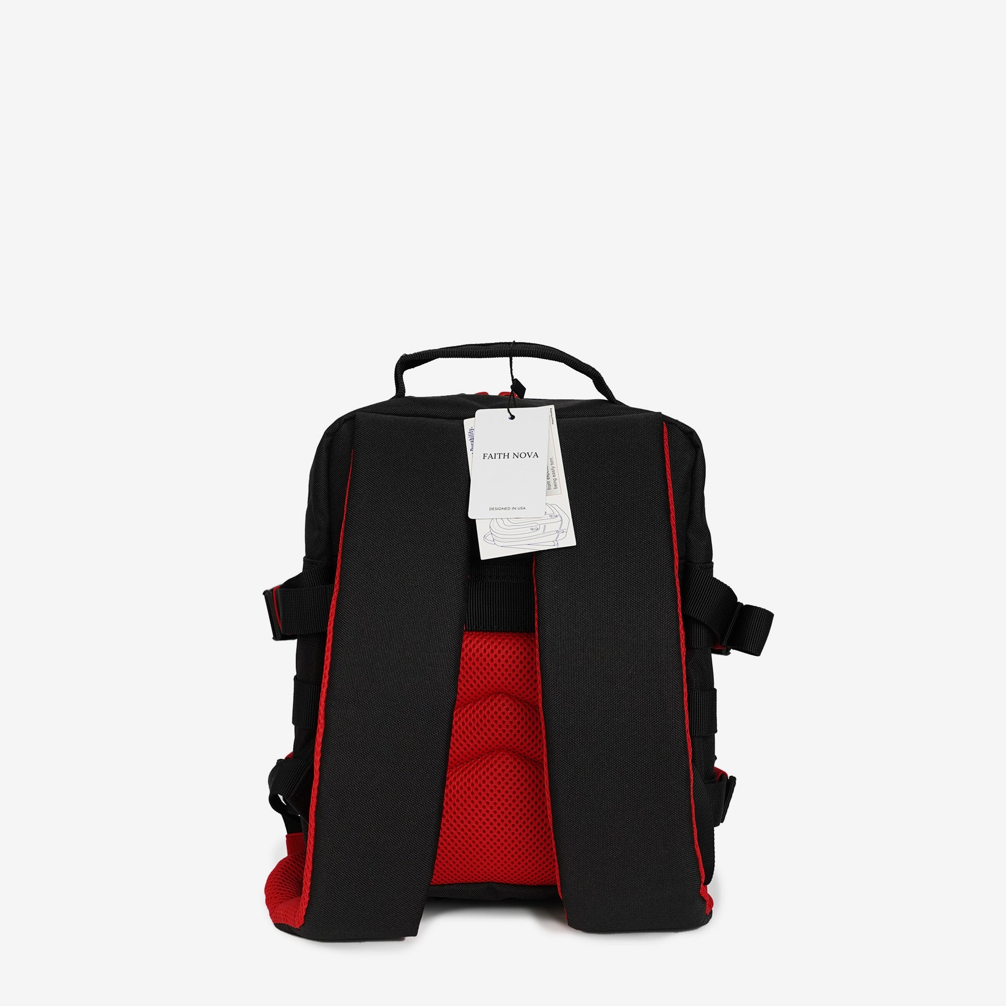 Faith-Inspired EDC Mini Backpack 9L - Black Red