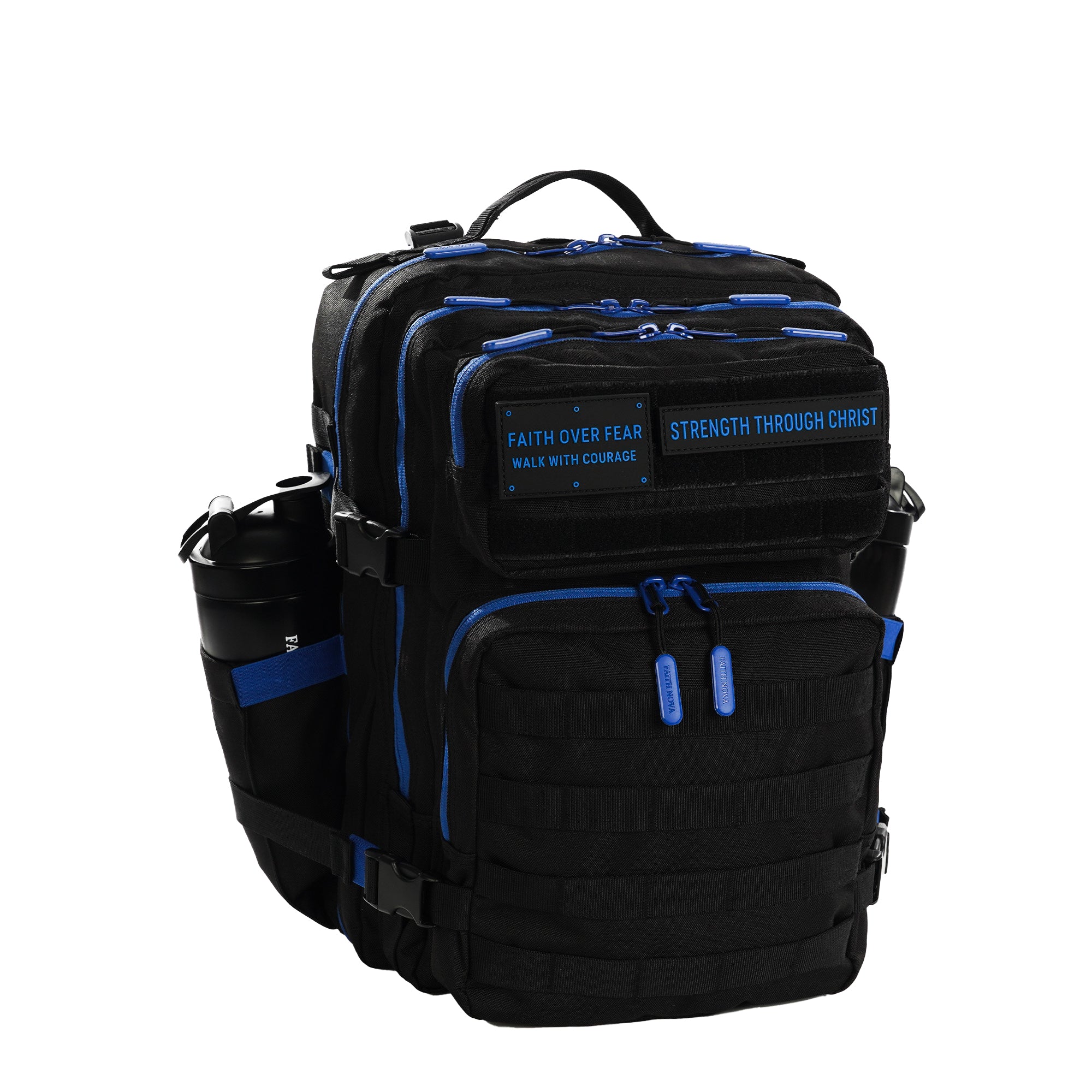 Faith-Inspired EDC Performance Backpack 35L - Black Blue