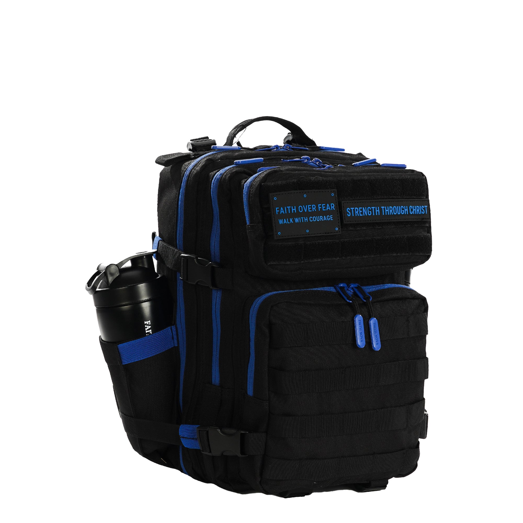 Faith-Inspired EDC Performance Backpack 25L - Black Blue