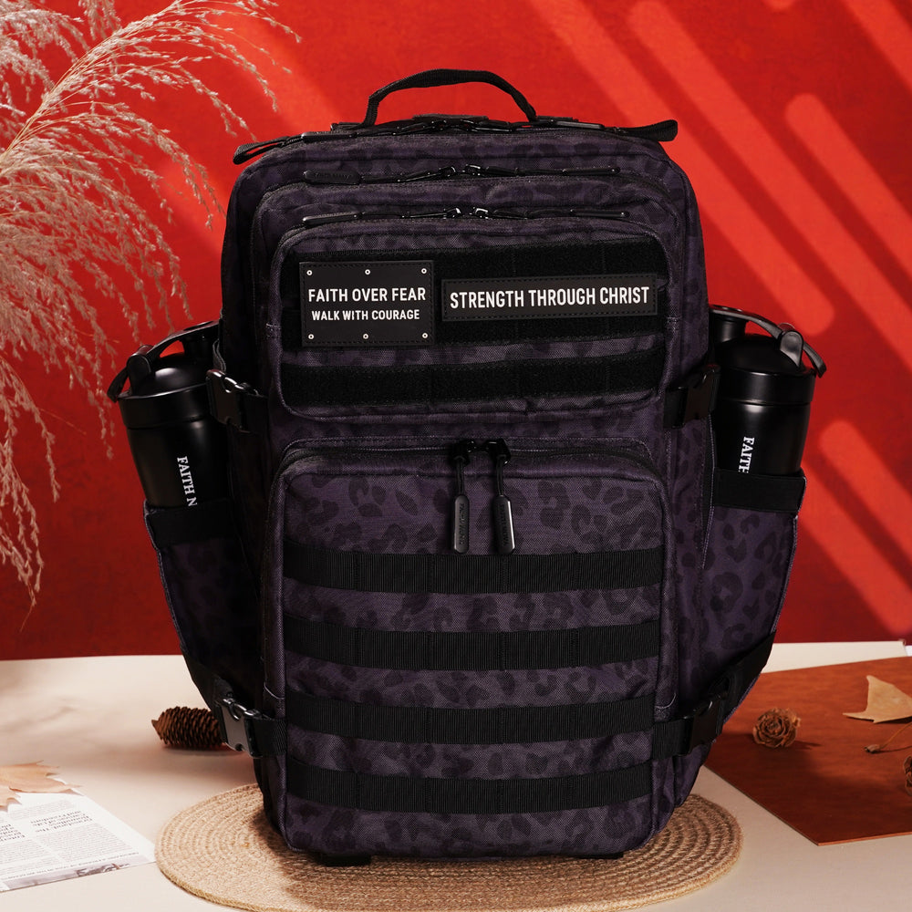 Faith-Inspired EDC Performance Backpack 45L - Black Leopard – Faith Nova