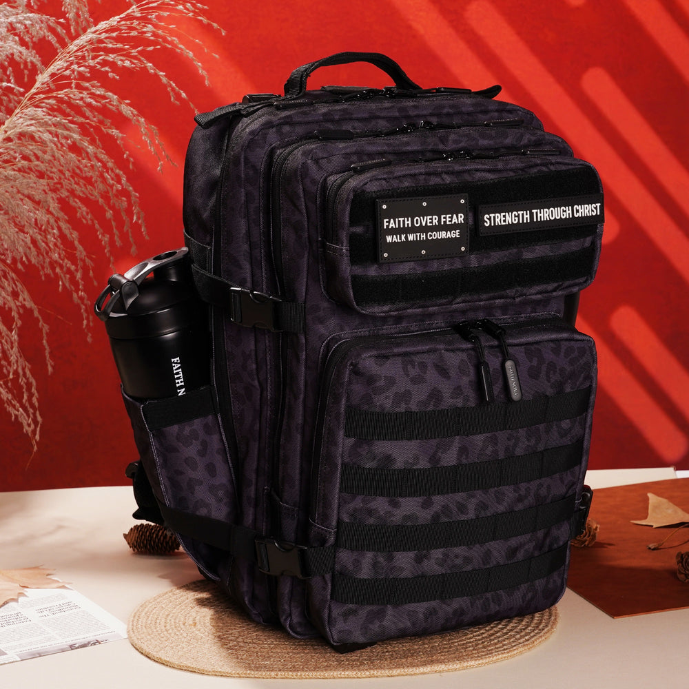 Faith-Inspired EDC Performance Backpack 45L - Black Leopard – Faith Nova