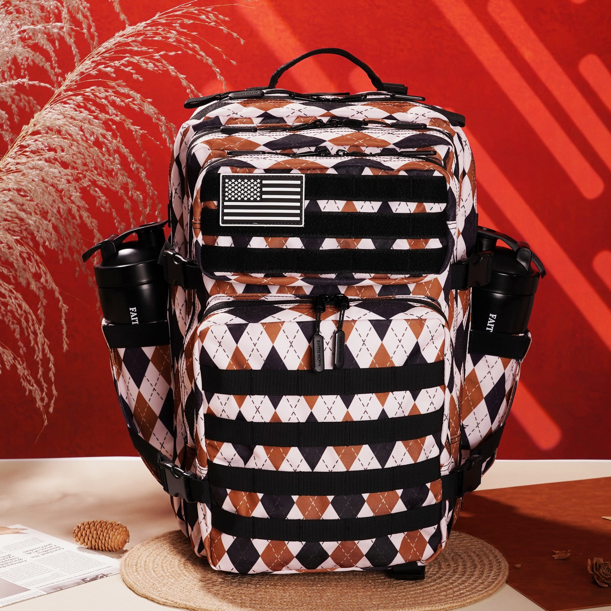 Faith-Inspired EDC Performance Backpack 45L - Argyle Khaki