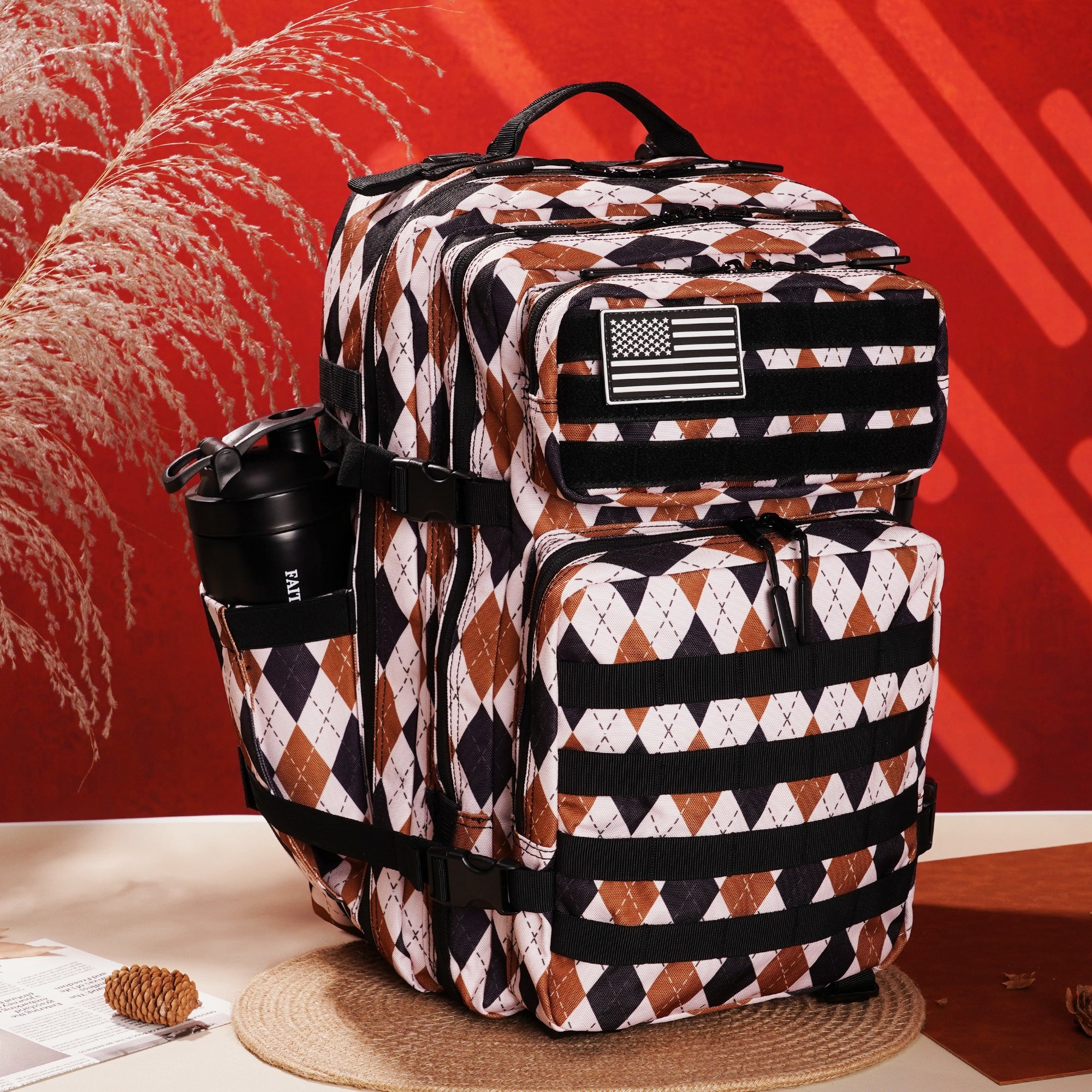 Faith-Inspired EDC Performance Backpack 45L - Argyle Khaki