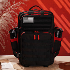 Faith-Inspired EDC Performance Backpack 45L - Black Red