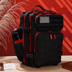 Faith-Inspired EDC Performance Backpack 45L - Black Red
