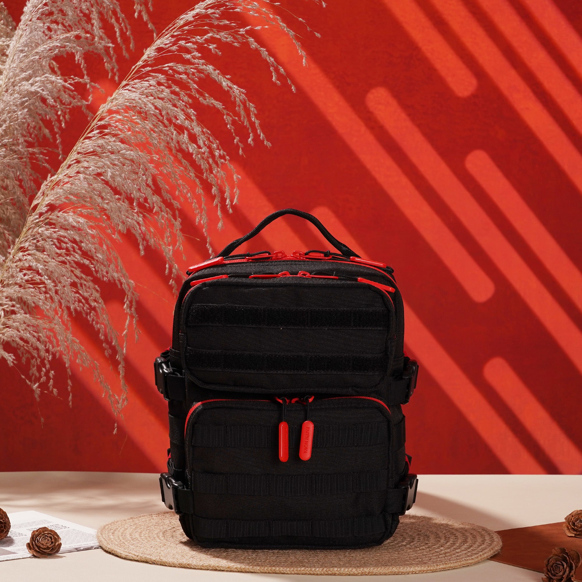 Faith-Inspired EDC Mini Backpack 9L - Black Red