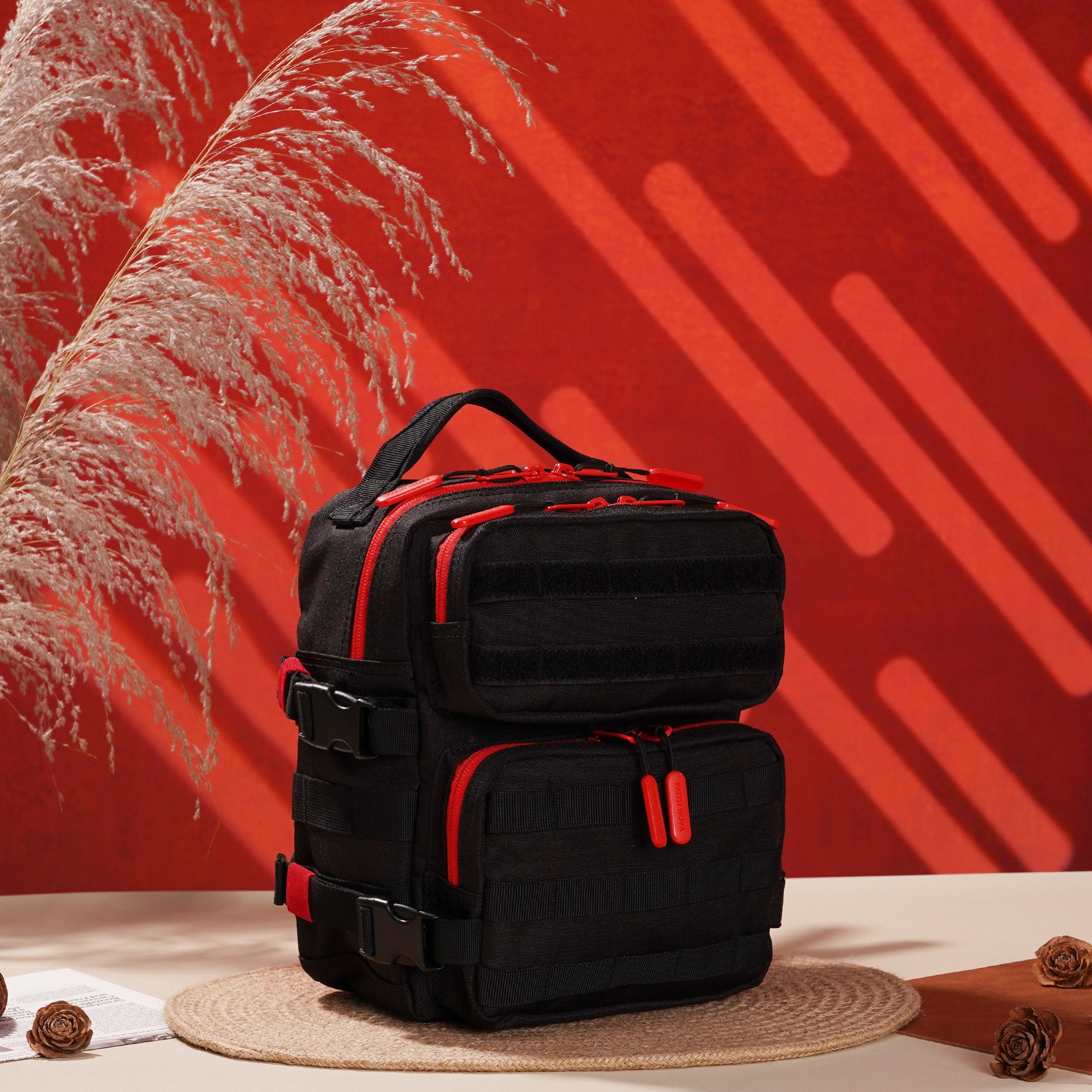 Faith-Inspired EDC Mini Backpack 9L - Black Red