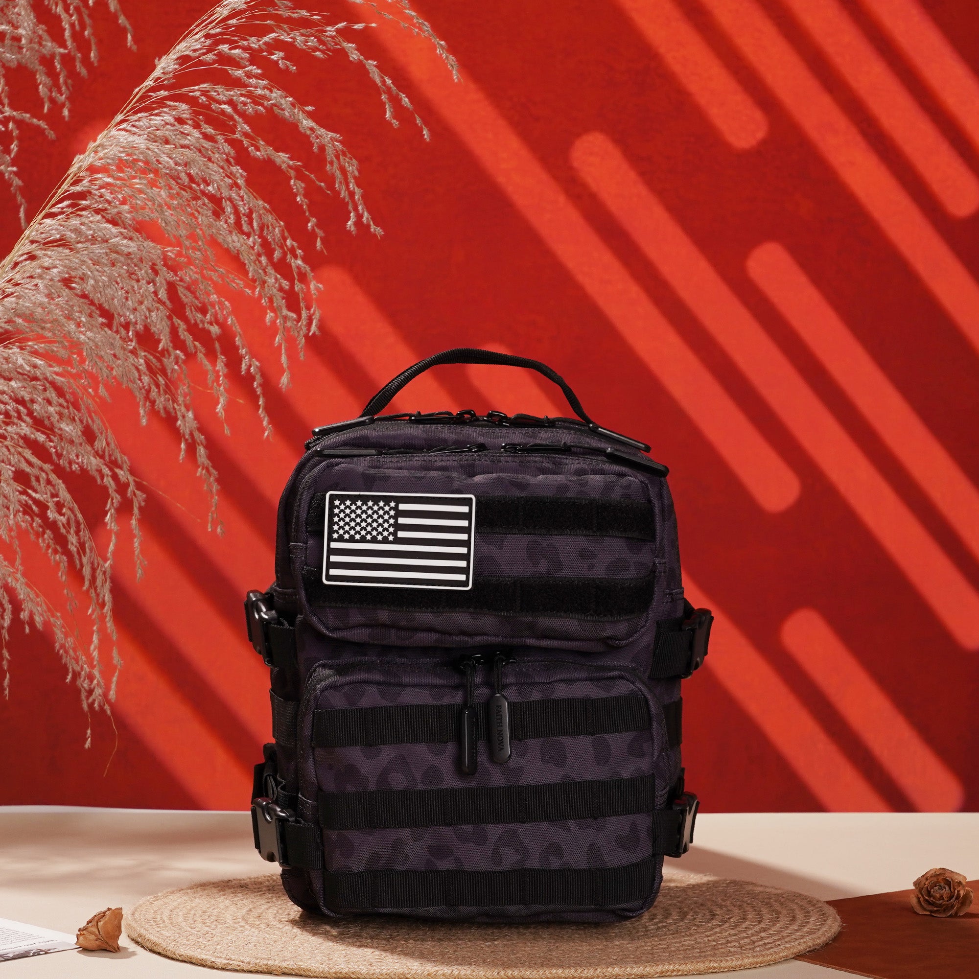 Faith-Inspired EDC Mini Backpack 9L - Black Leopard