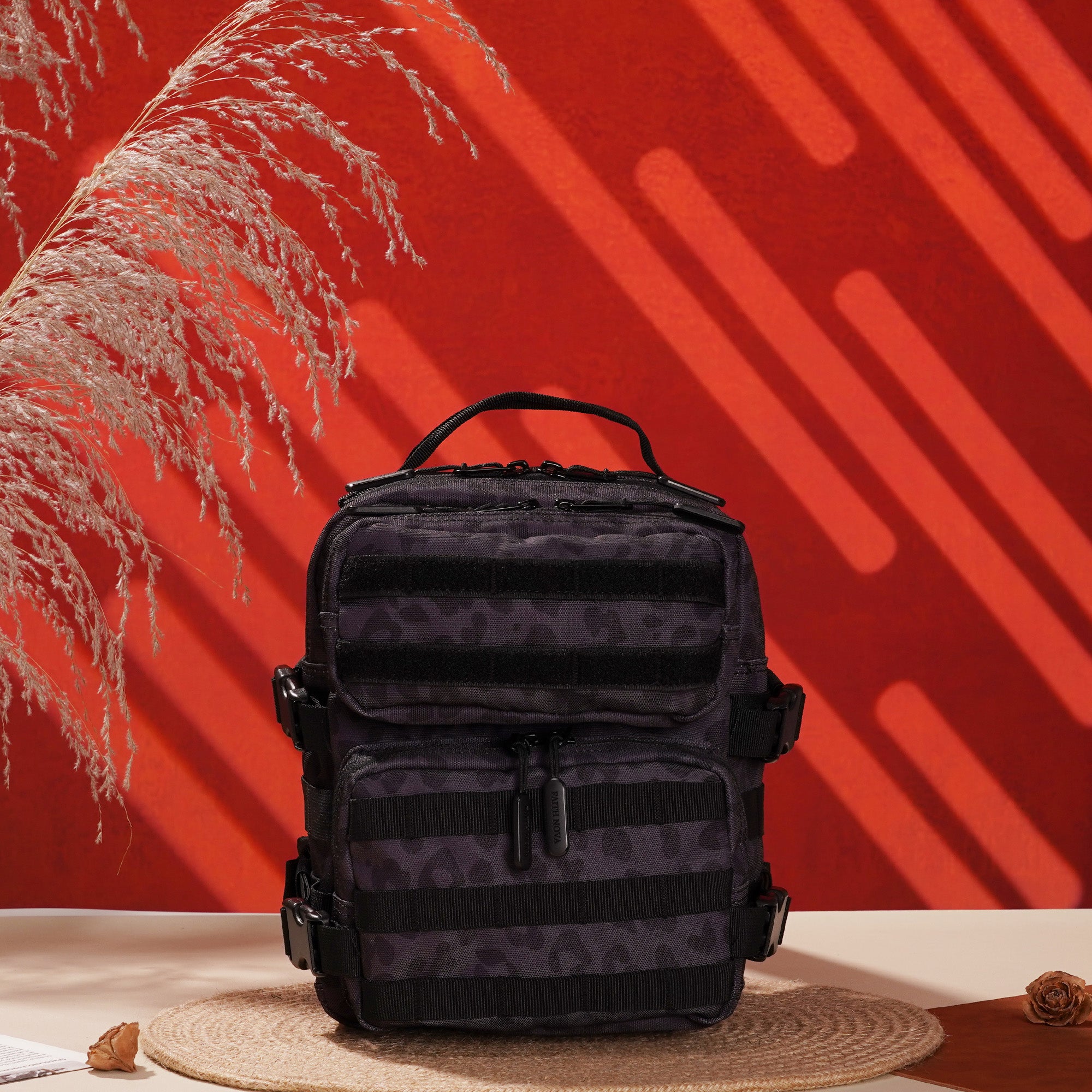 Faith-Inspired EDC Mini Backpack 9L - Black Leopard