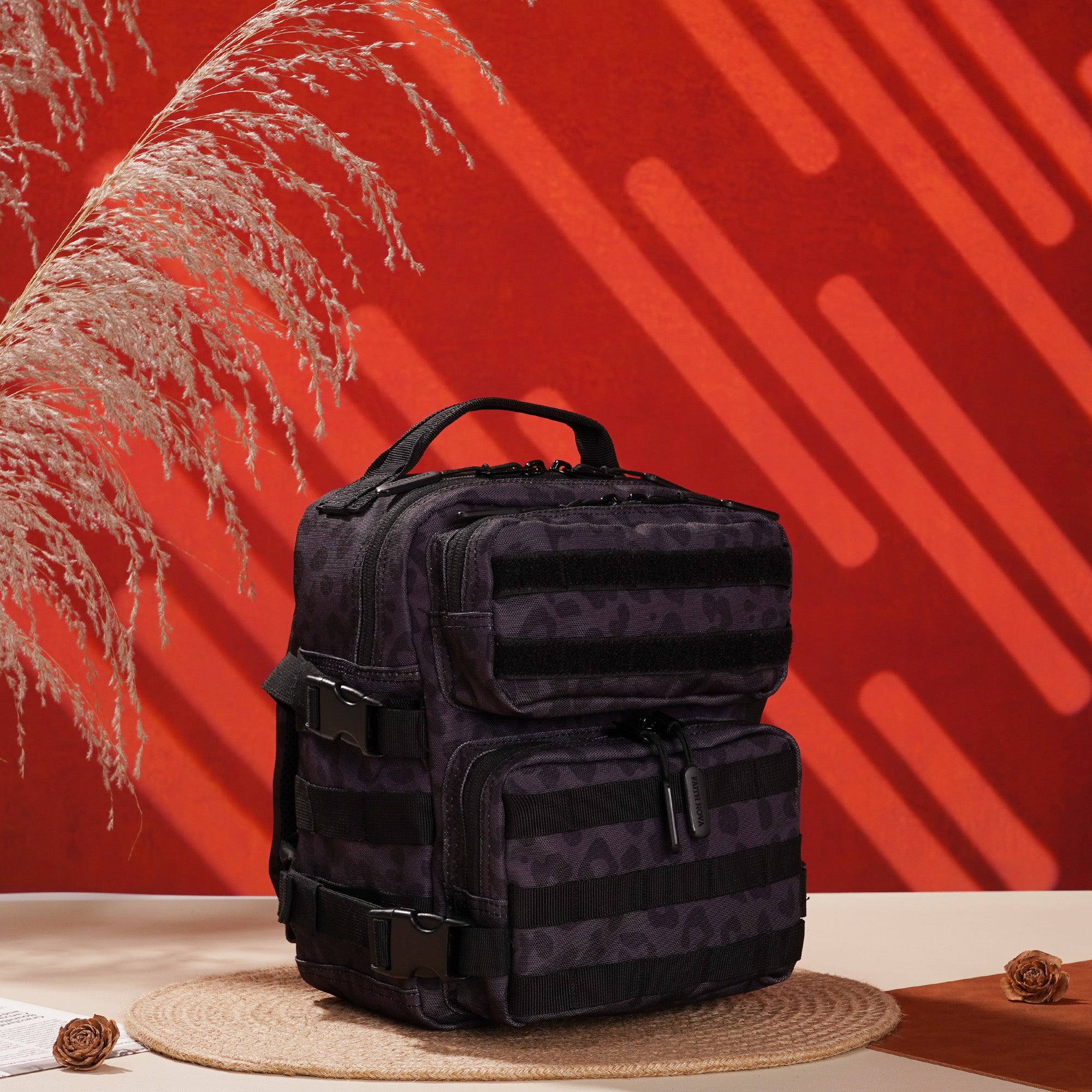 Faith-Inspired EDC Mini Backpack 9L - Black Leopard