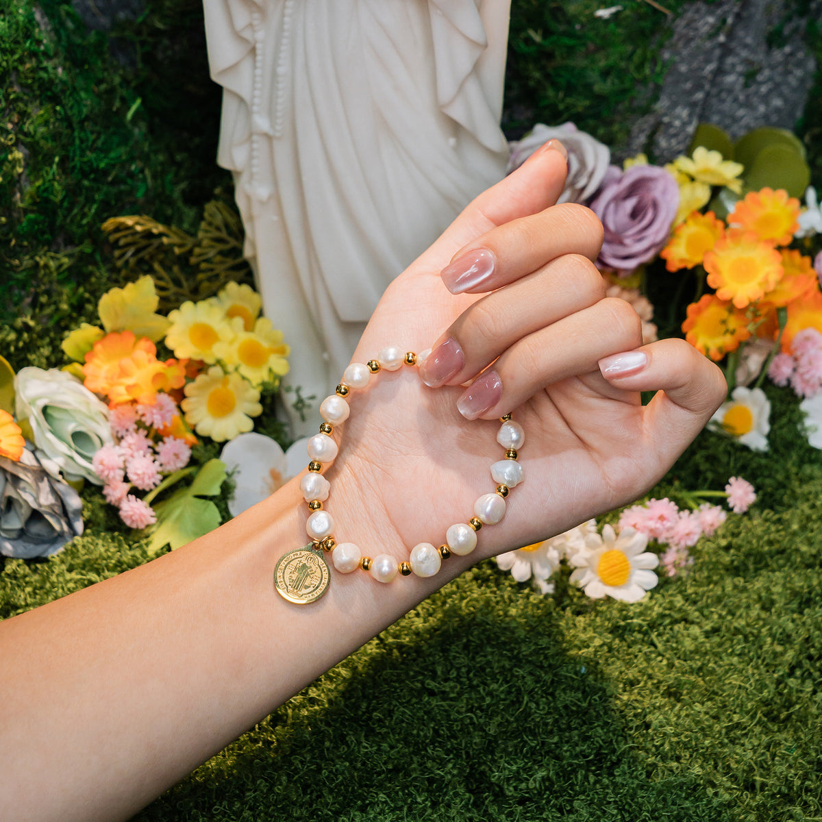 St. Benedict Freshwater Pearl Bracelet –  Faith Jewelry of Protection & Grace