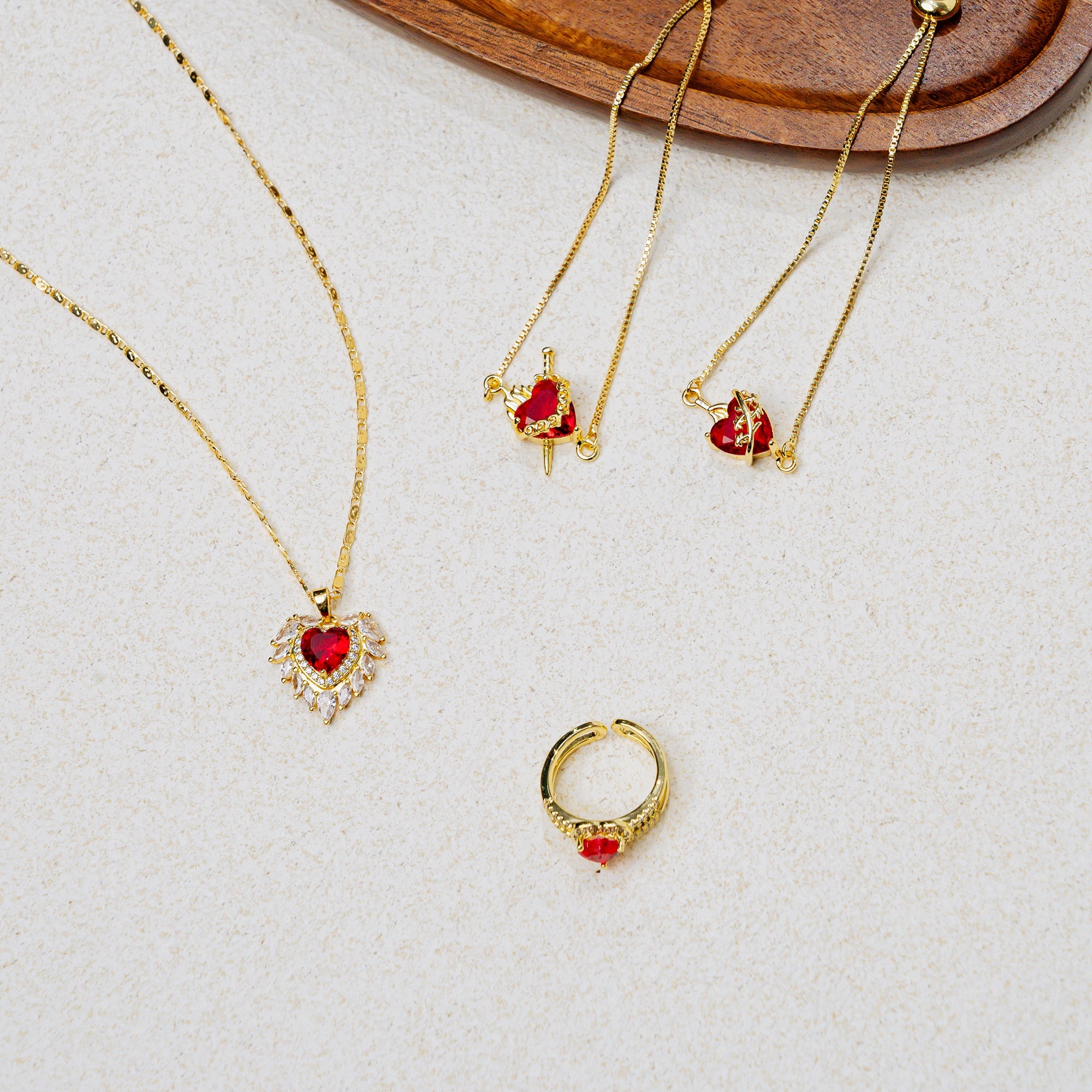 Sacred Heart Faith Bracelet – Christian Red Heart Charm Jewelry