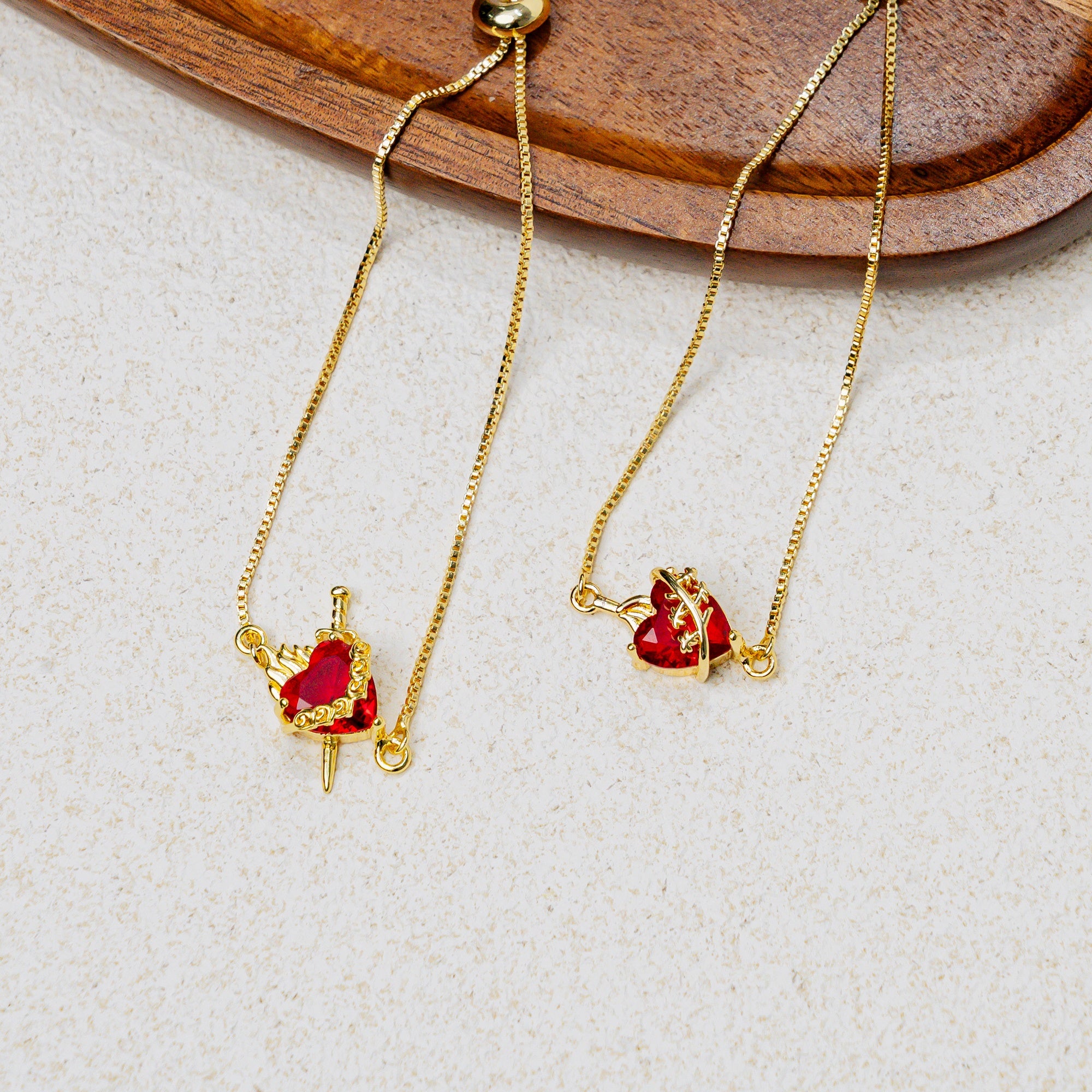 Sacred Heart Faith Bracelet – Christian Red Heart Charm Jewelry