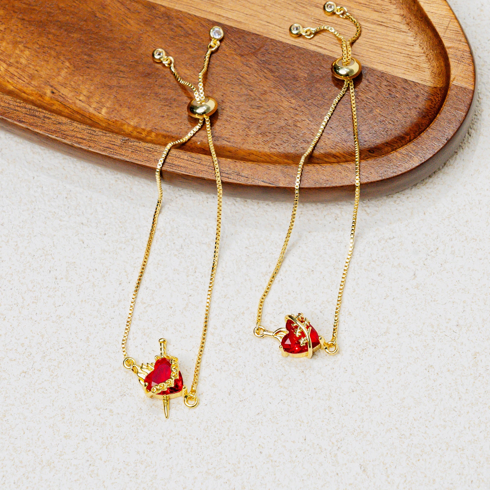 Sacred Heart Faith Bracelet – Christian Red Heart Charm Jewelry